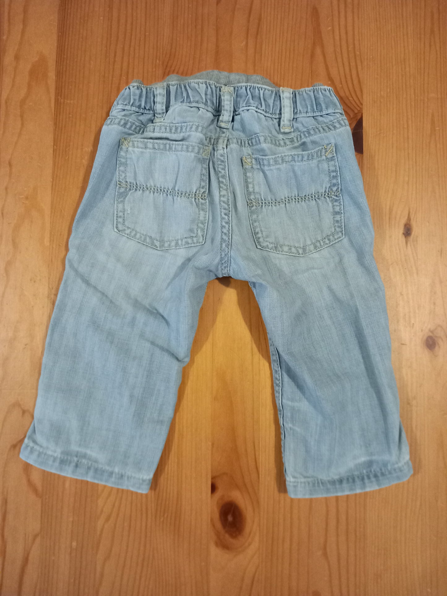 Light Denim Distressed Look Jeans With Elasticated Waistband - Boys 12-18 months - BabyGap