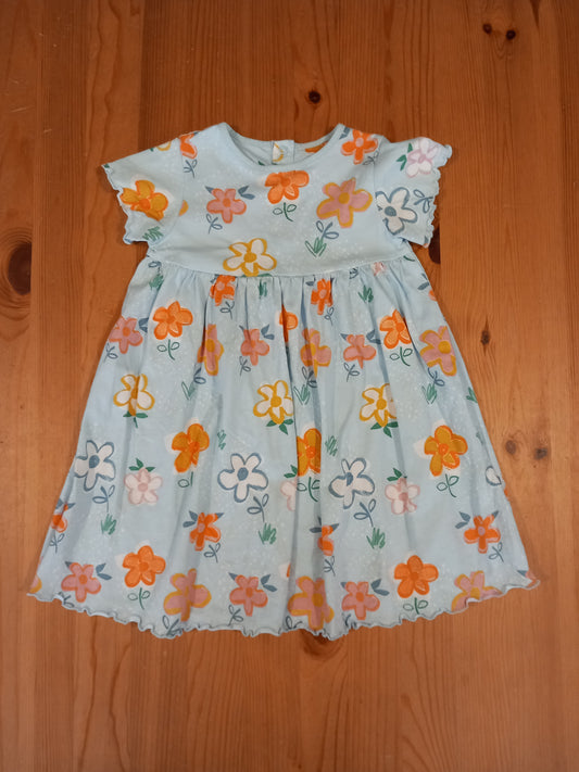 Light Blue Floral Dress - Girls 18-24 months - M&S