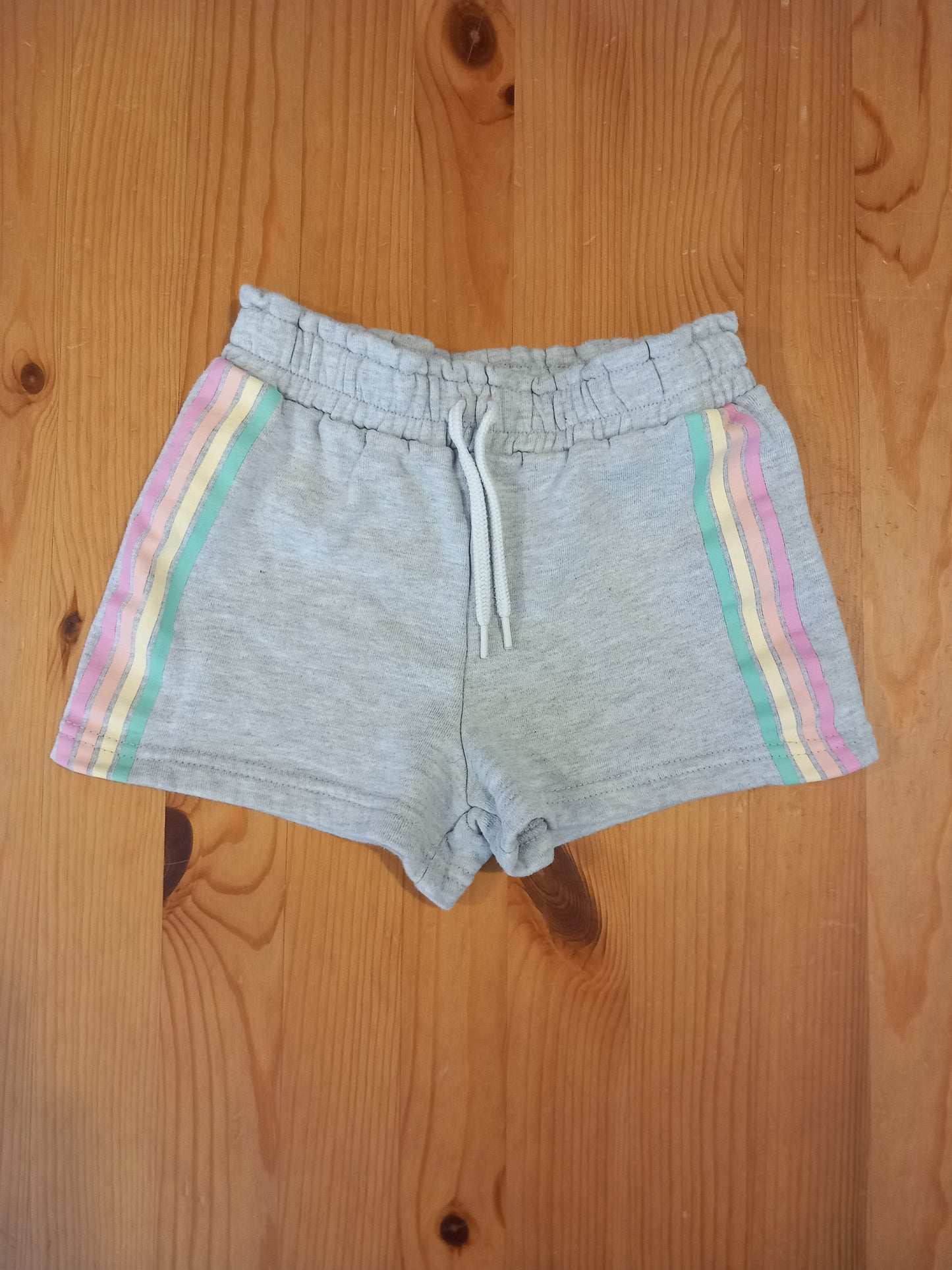 Grey Pastel Stripes Jersey Shorts - Girls 5-6 years - Jeff Banks