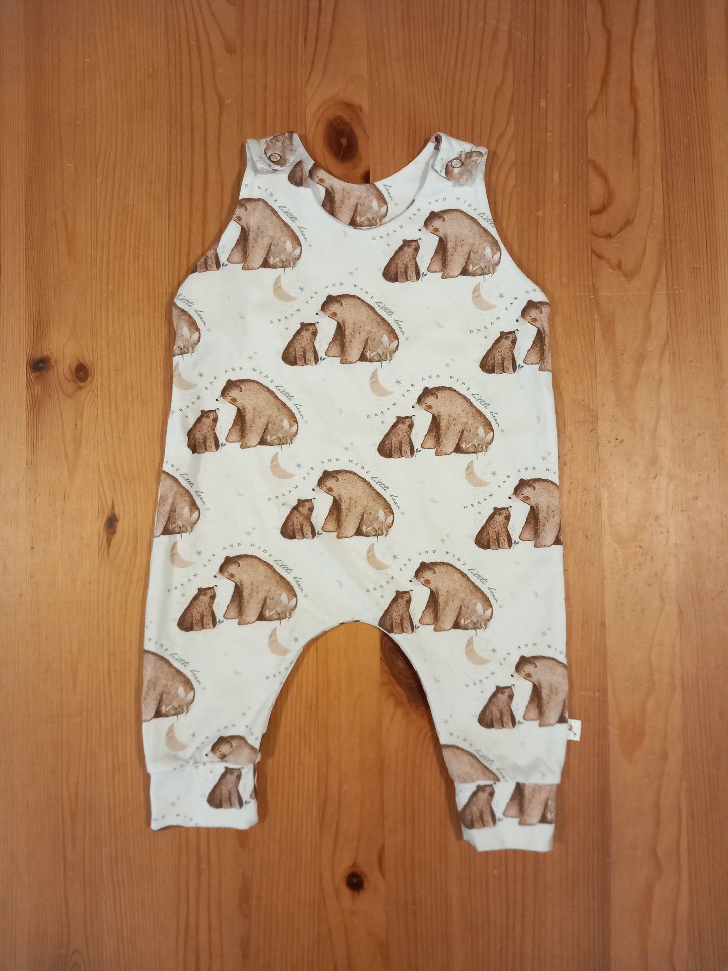 'Dream Far And Wide Little Bear' Handmade Dungarees - Unisex 3-6 months - Little Bear Children's Wear