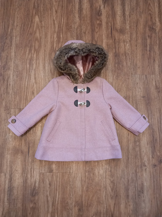 Duffle Style Coat With Furry Hood - Girls 18-24 months - F&F