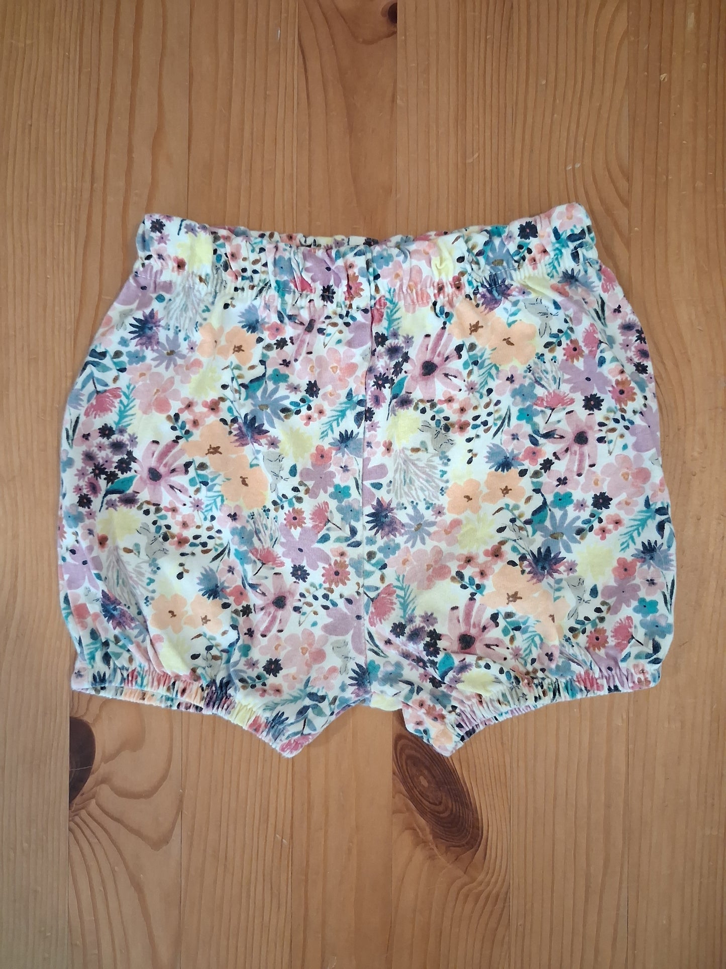 2 x Pairs Of Shorts (Navy Corduroy & Flowers) - Girls 12-18 months - TU