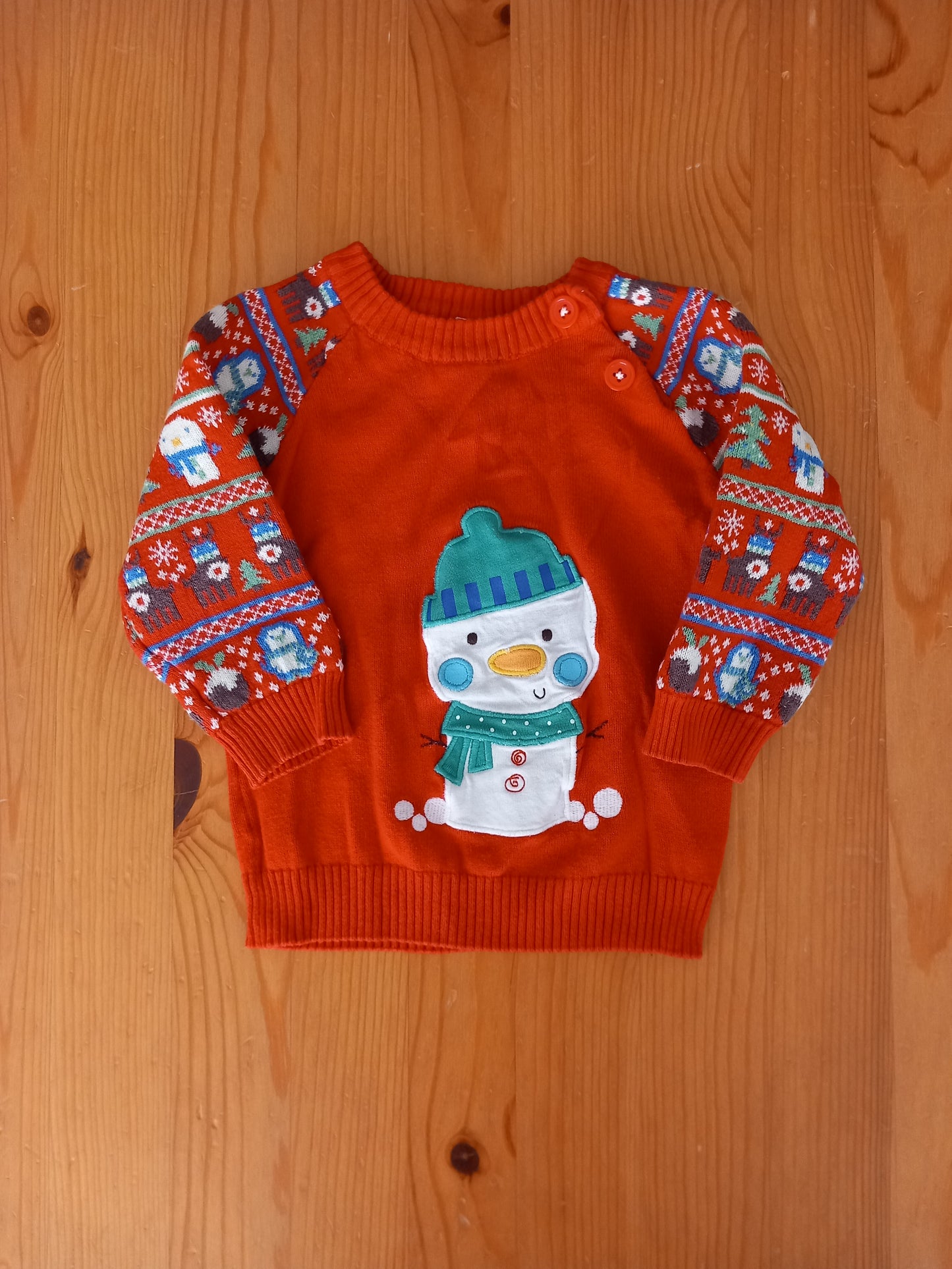 Snowman Christmas Jumper - Unisex 6-9 months - TU