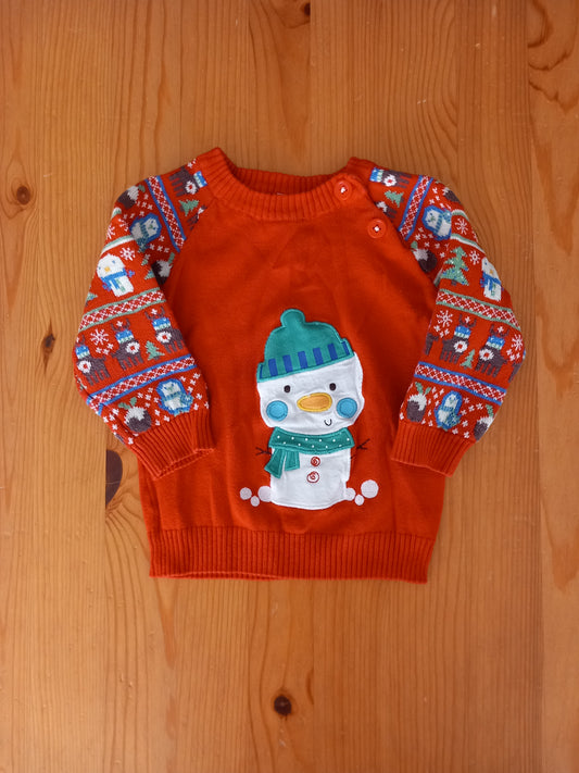 Snowman Christmas Jumper - Unisex 6-9 months - TU