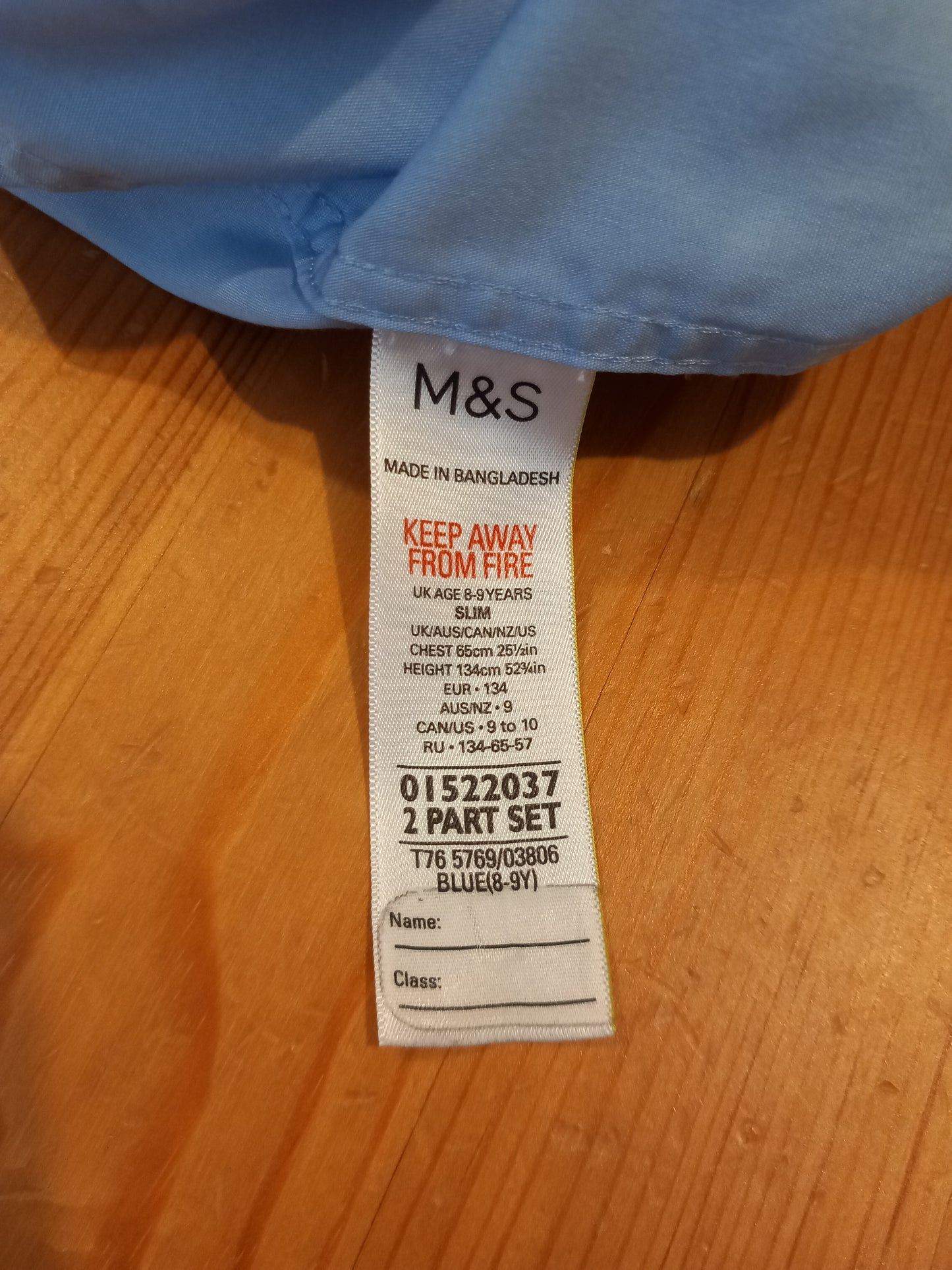 Blue Shirt - Boys 8-9 years - M&S
