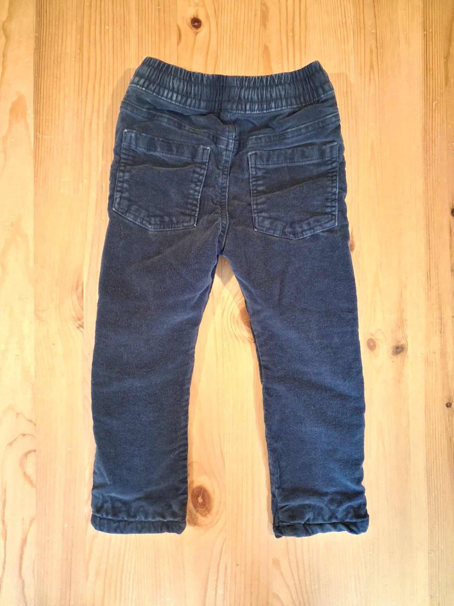 Navy Lined Fine Corduroy Trousers With Drawstring Elasticated Waistband - Boys 18-24 months - F&F