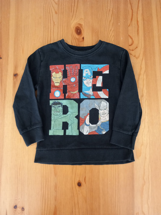 Black 'Hero' Superheroes Sweatshirt - Boys 5-6 years - George