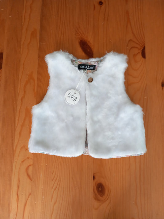Handmade Cropped/Short Furry Gilet - Girls 3-4 years - Little & Loud