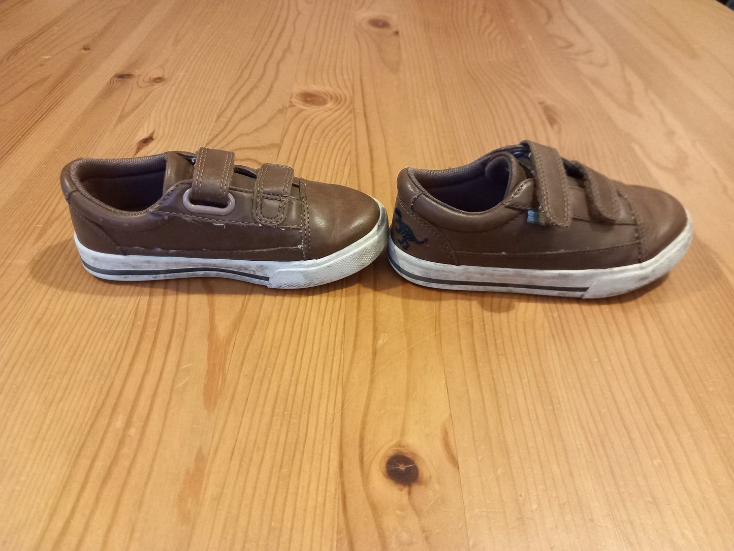 Brown Velcro Fastening Shoes - Boys Size 7f - Next