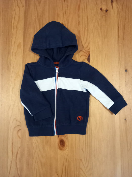 Navy & White Ribbed Hoodie - Boys 18-24 months - F&F