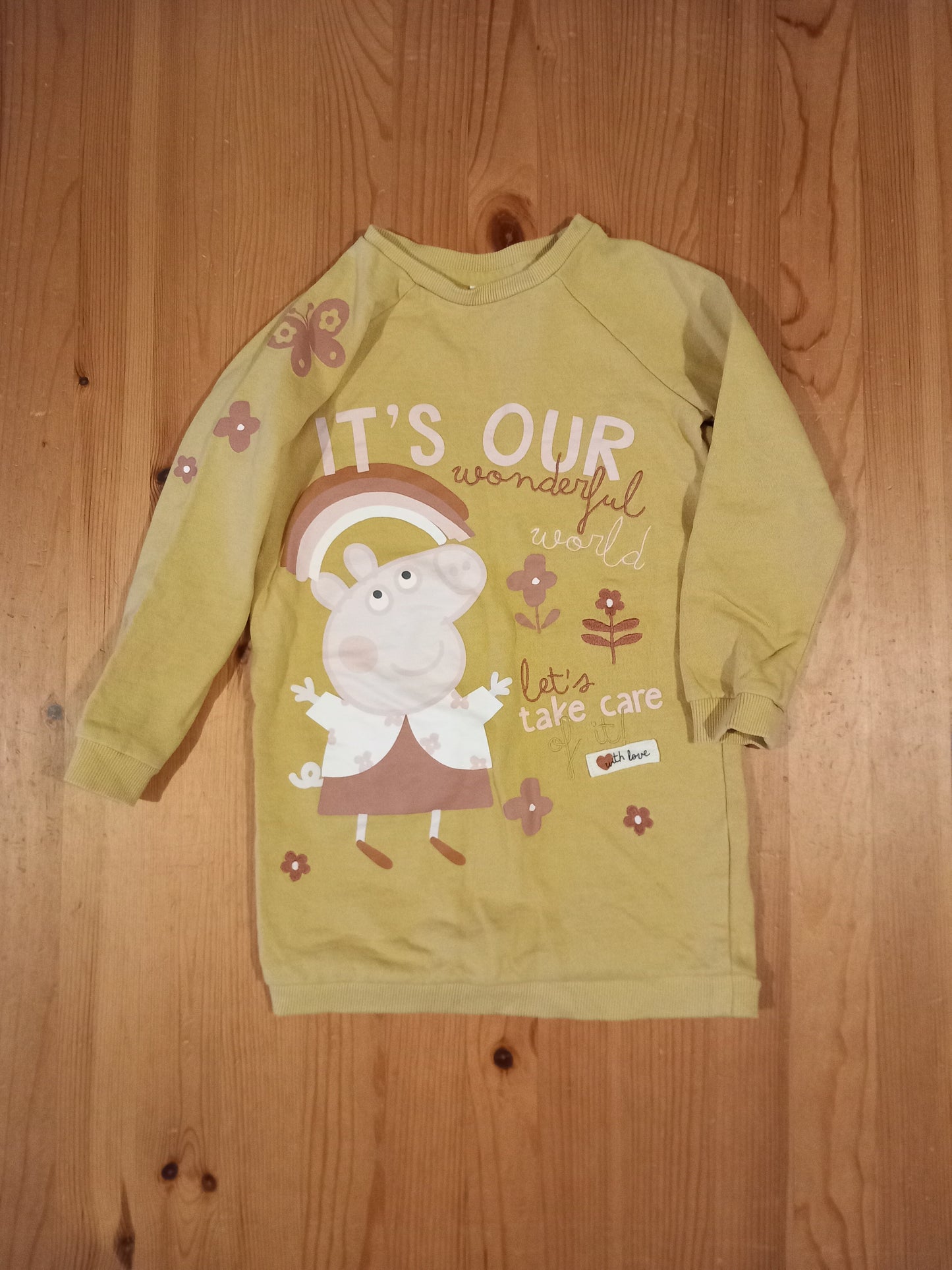Mustard Peppa Pig Sweatshirt Style Tunic - Girls 4-5 years - George