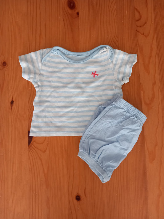 Striped T-Shirt & Shorts Set - Boys 3-6 months - M&S