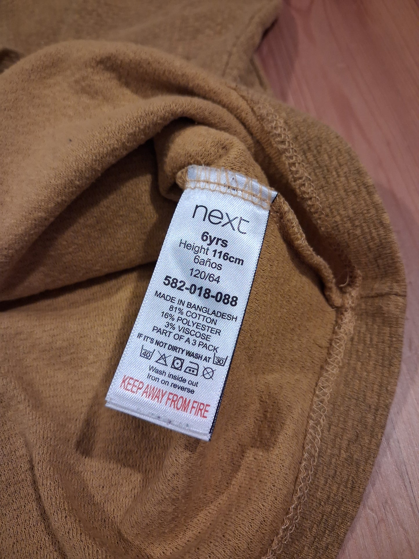 Mustard Textured Long Sleeve Top - Boys 6 years - Next