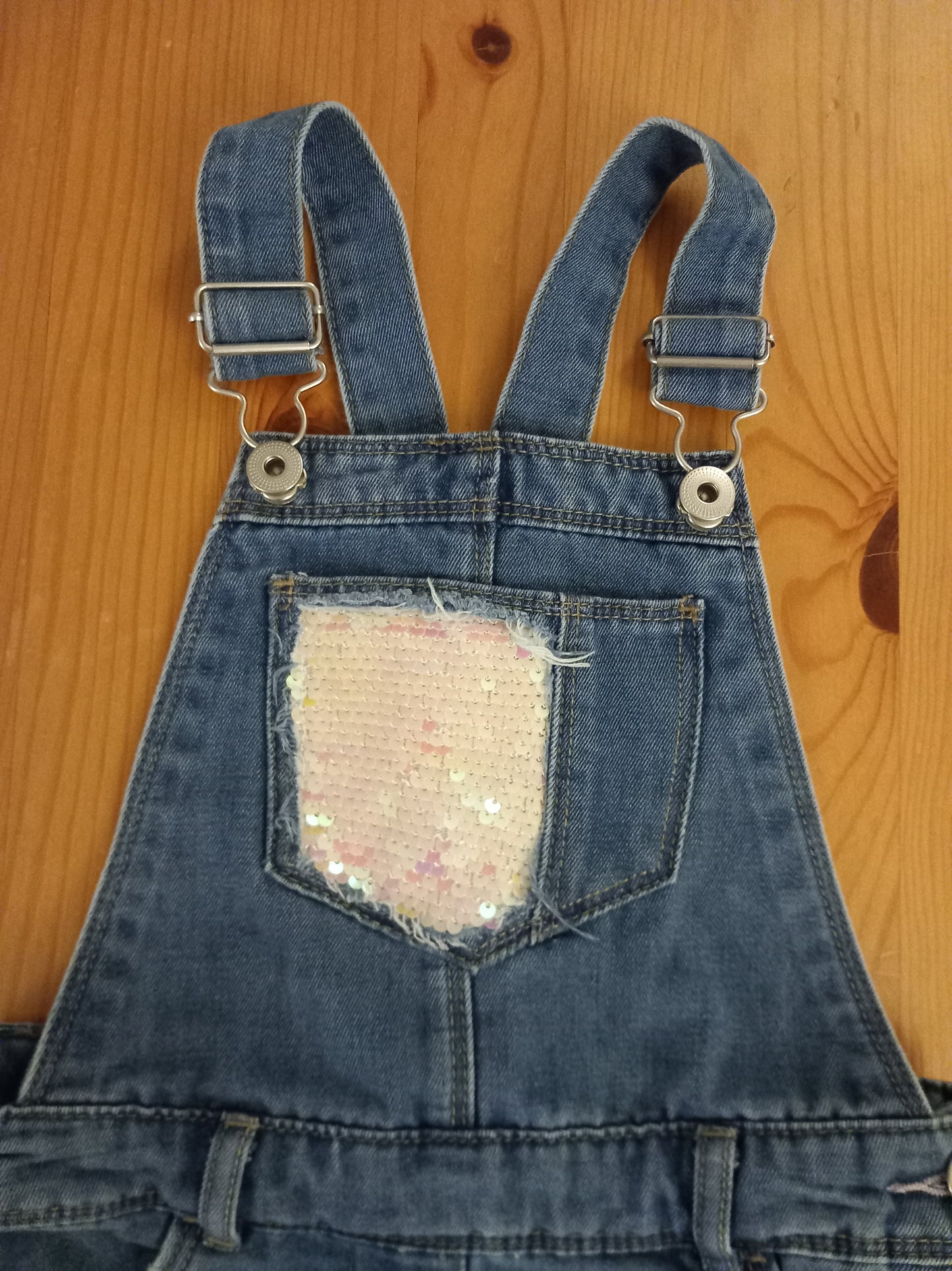 Sequined Distressed Look Shorts Dungarees - Girls 6 years - TU
