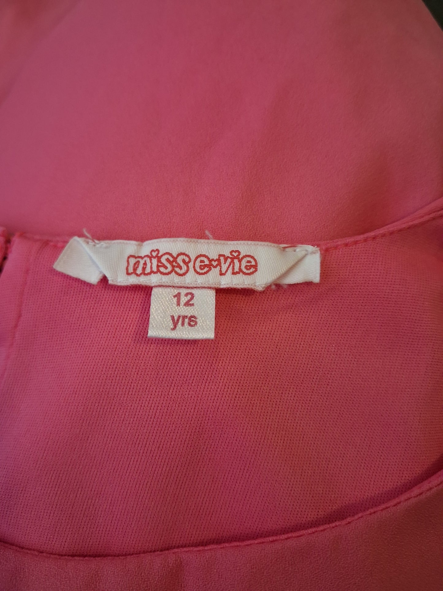 Bright Pink Asymmetric Top - Girls 12 years - Miss E-vie