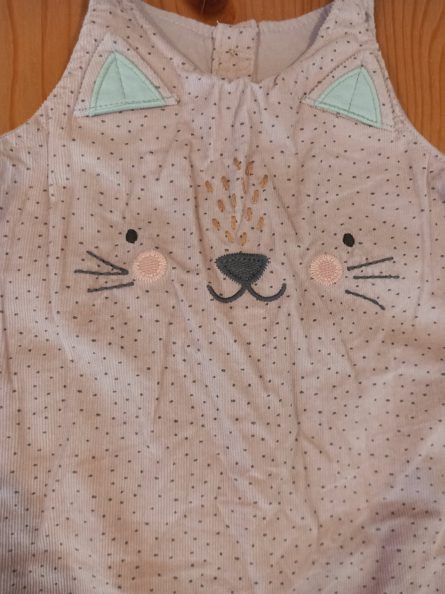 Light Pink Fine Corduroy Cat Dungarees - Girls 12-18 months - Next