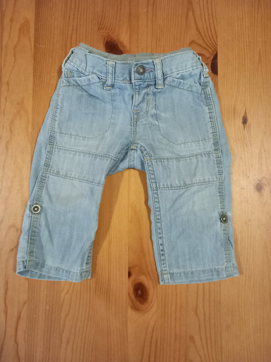 Light Denim Distressed Look Jeans With Elasticated Waistband - Boys 12-18 months - BabyGap