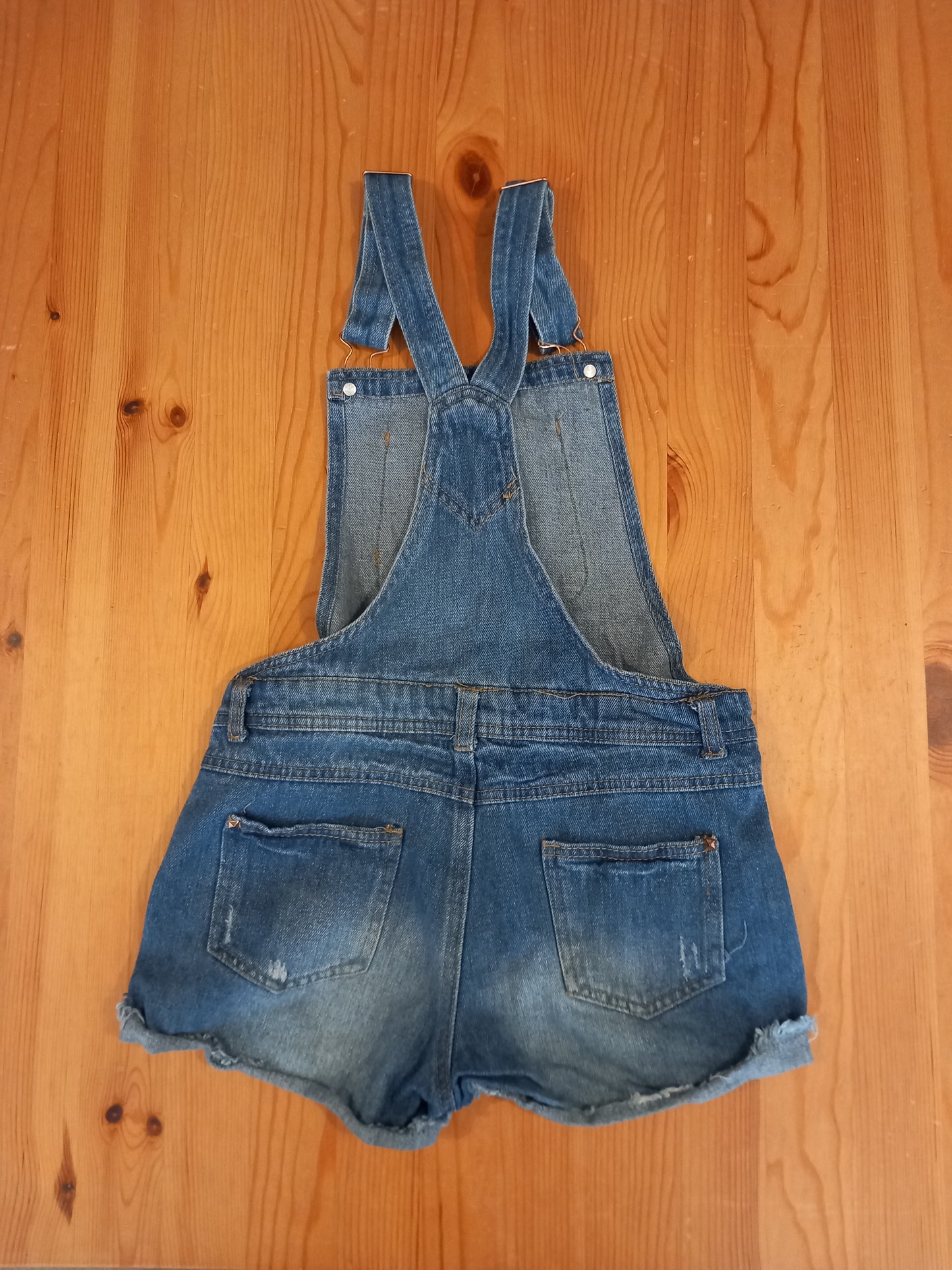 Distressed Look Demin Shorts Dungarees - Girls 10-11 years - Primark