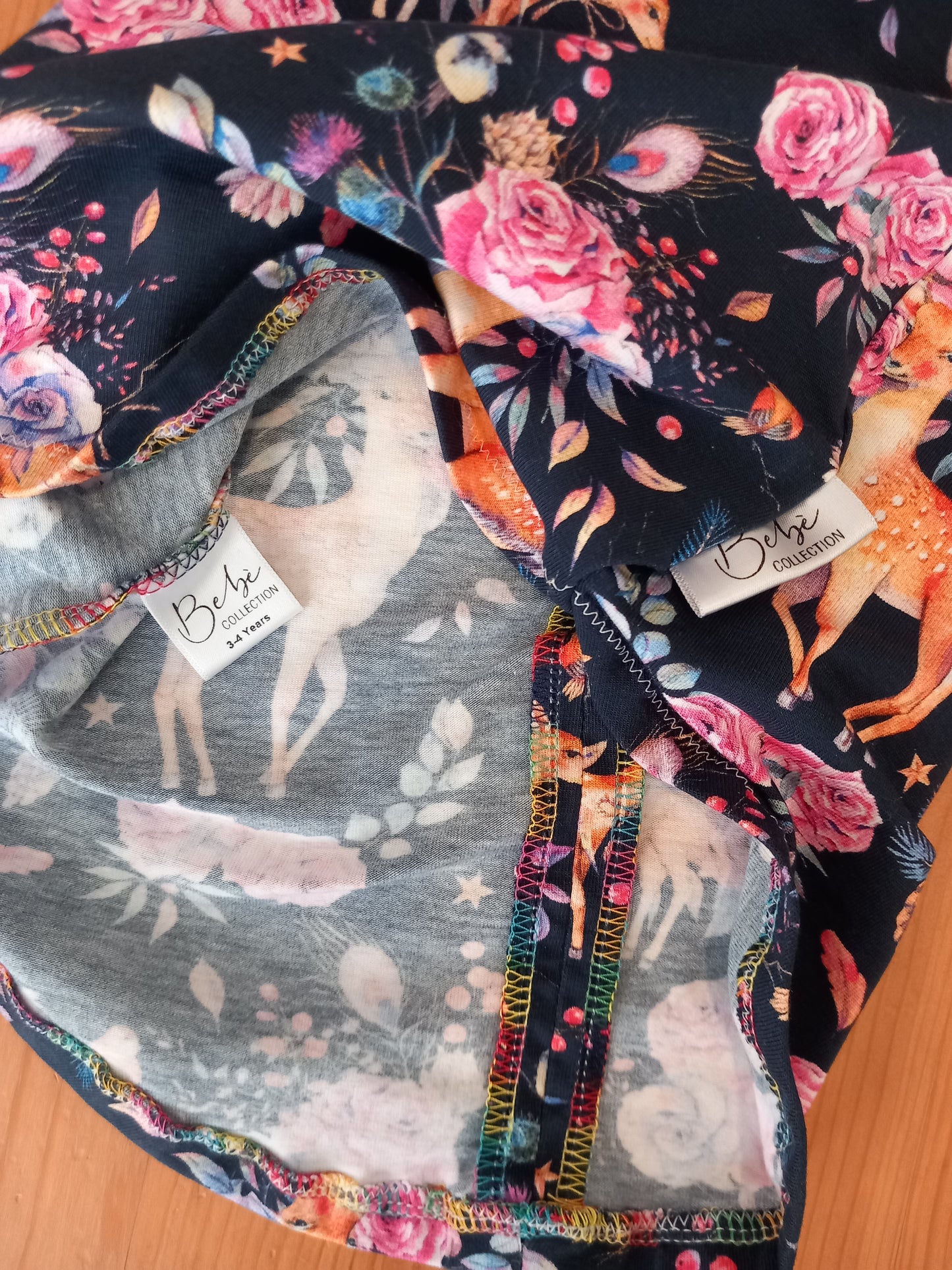 Handmade Deer & Flowers Bow Back Top - Girls 3-4 years - Bebè Collection