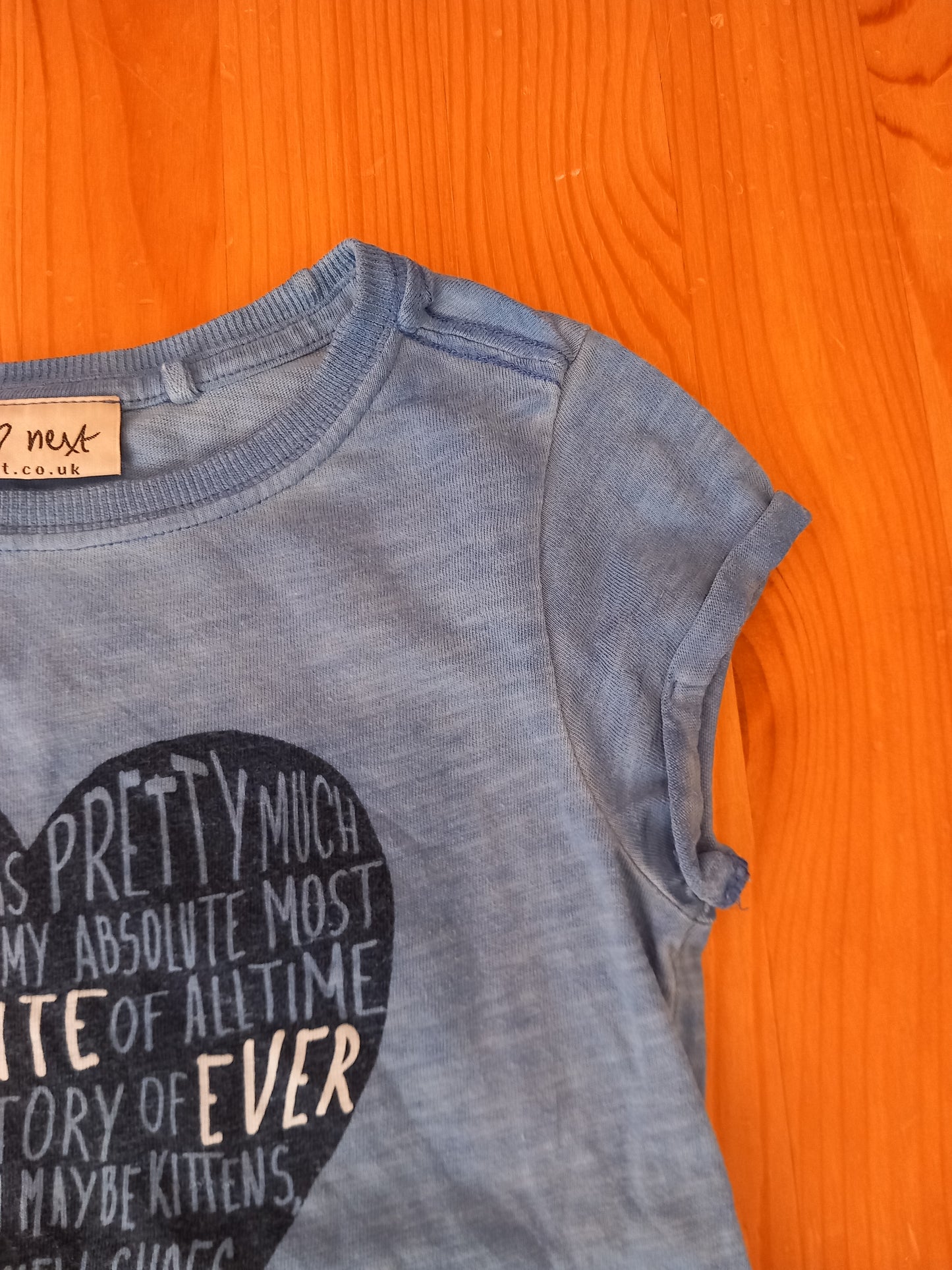 Blue Distressed Look Dad T-shirt - Girls 3 years - Next