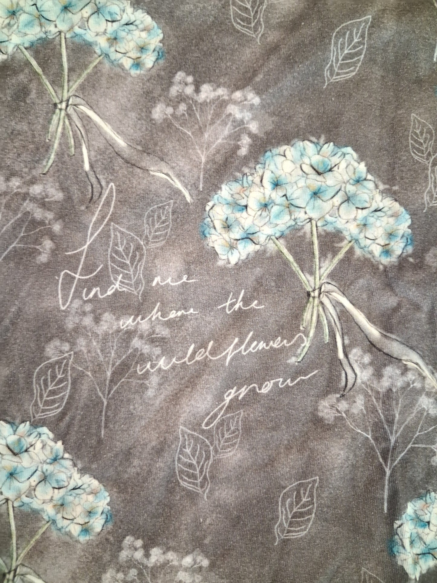 Grey 'Find Me Where The Wildflowers Grow' Long Sleeve Tunic Style Top - Girls 4-5 years - The Monochrome Mum