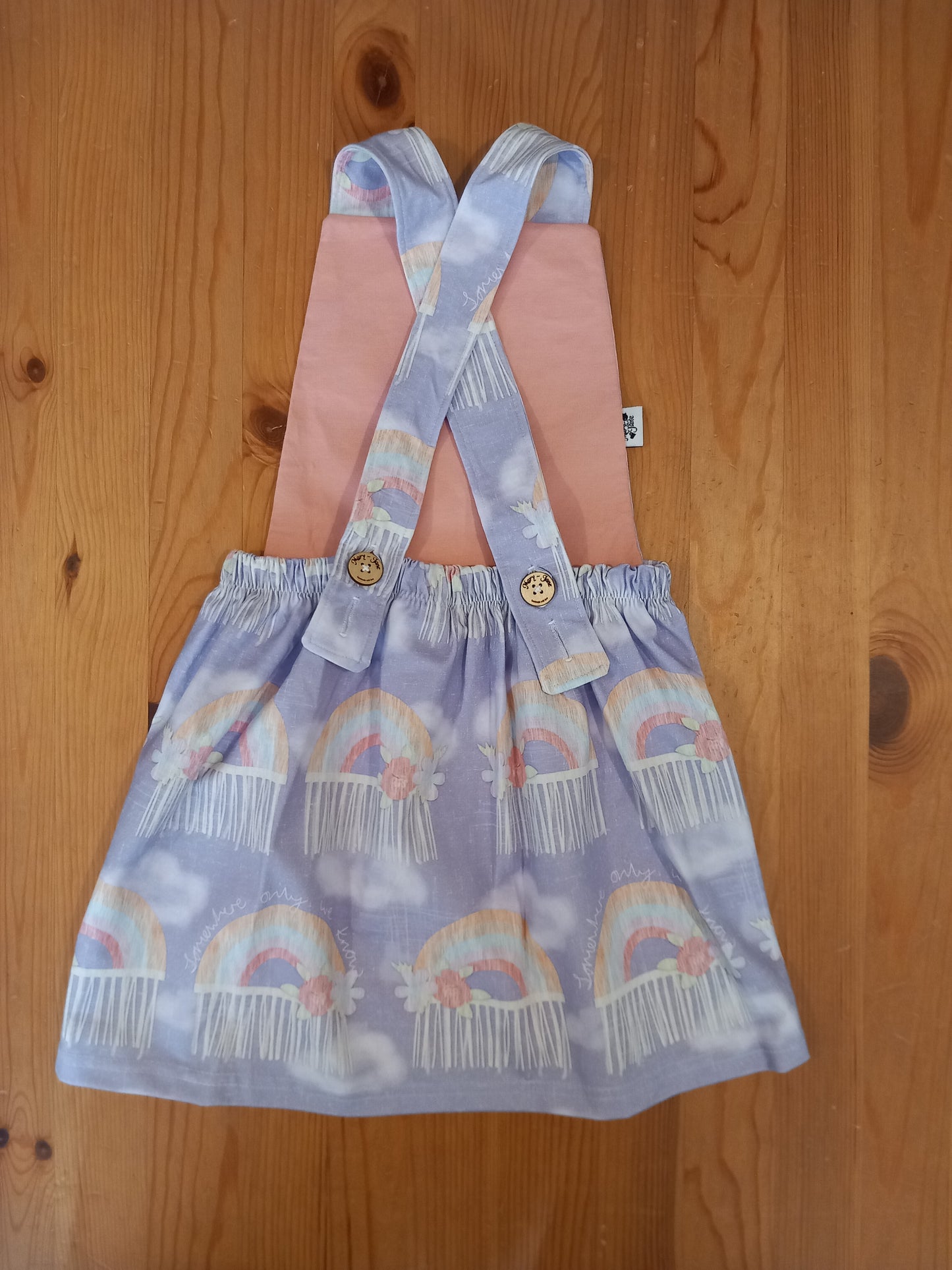 Handmade 'Somewhere Only We Know' Rainbows Pinafore Dress - Girls 4-5 years - Mary-Jane Clothing