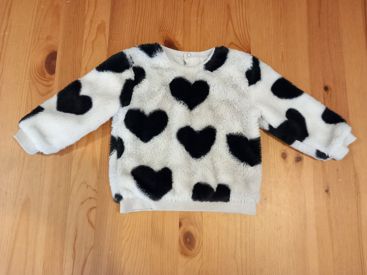 Furry Hearts Jumper - Girls 12-18 months - Nutmeg