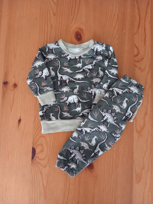 Handmade Dinosaur Sweatshirt & Joggers Set - Boys 3-6 months - Kit & Cass