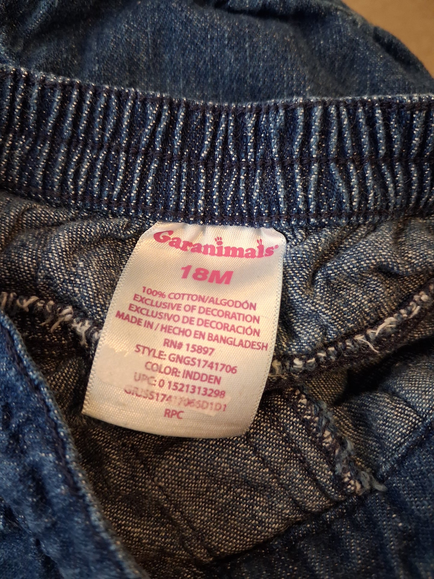 Denim Shorts With Elasticated Waistband - Girls 18 months - Garanimals