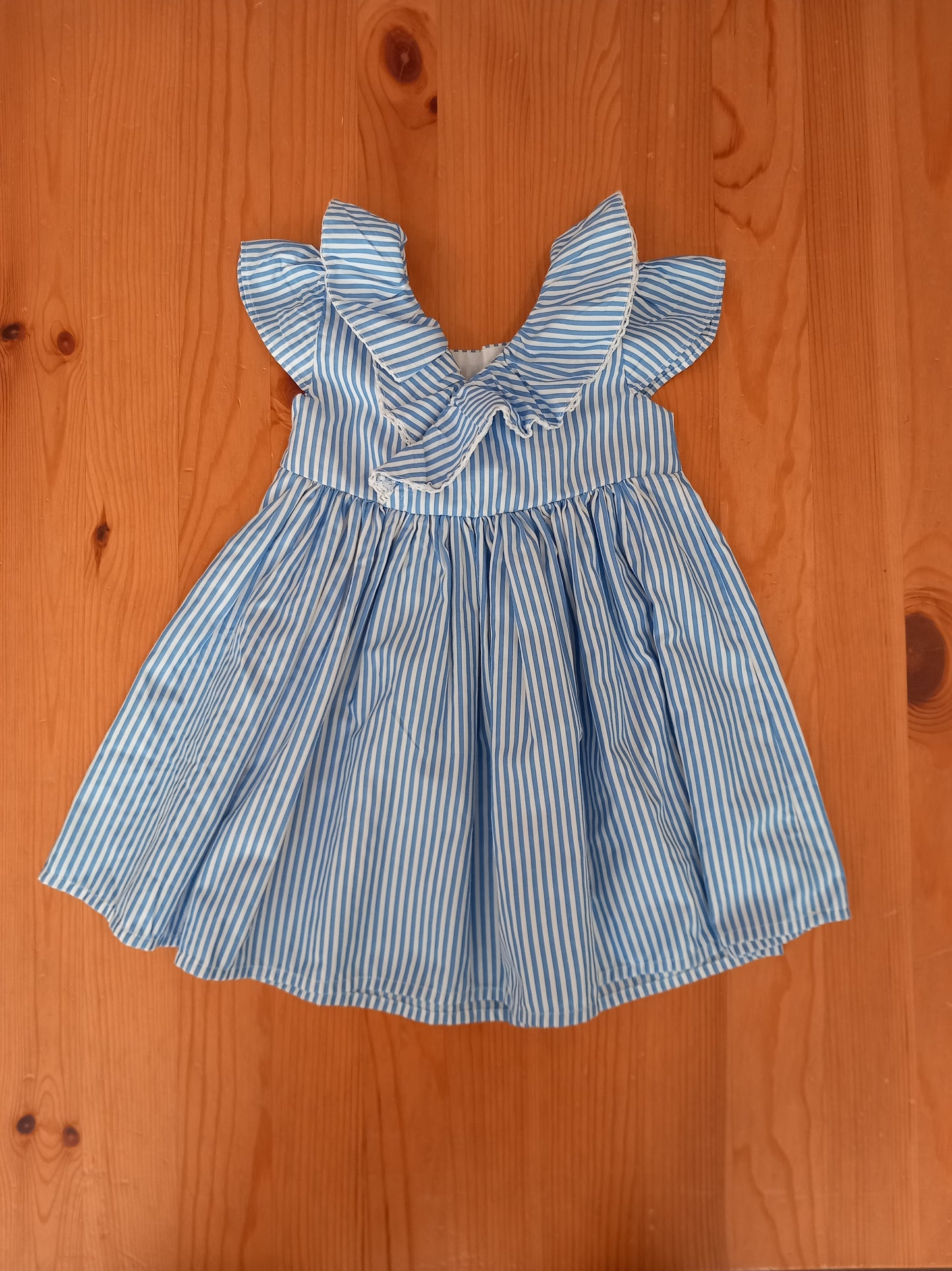 Striped Bow Front Dress - Girls 9-12 months - TU