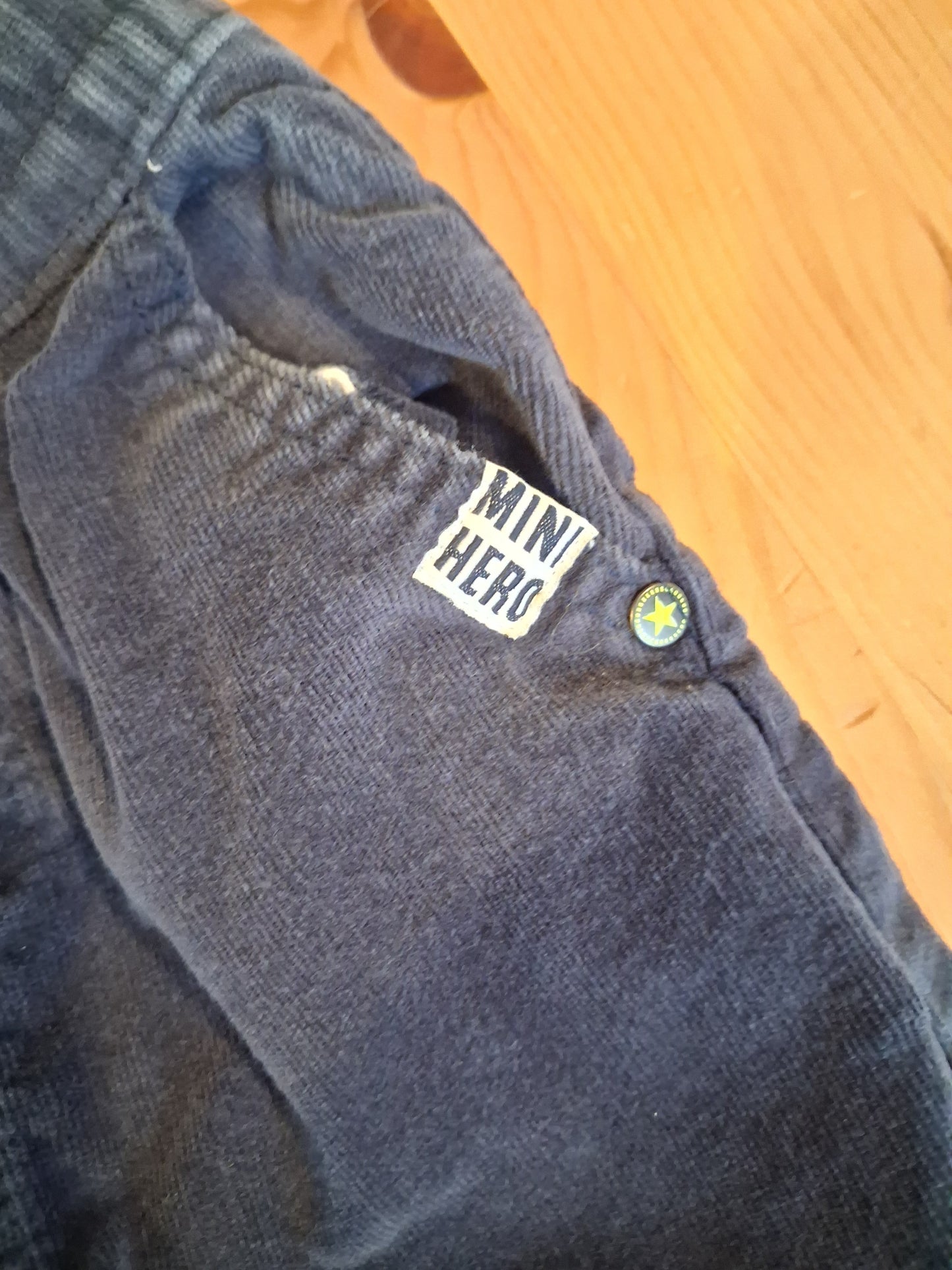 Navy Lined Fine Corduroy Trousers With Drawstring Elasticated Waistband - Boys 18-24 months - F&F