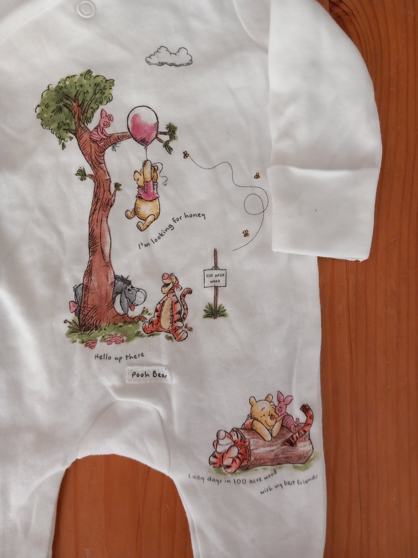 Winnie The Pooh Sleepsuit & Hat - Unisex Tiny Baby - George