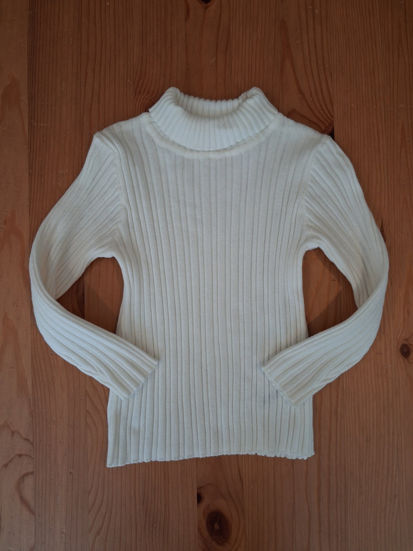 Cream Ribbed Rollneck Top - Girls 2-3 years - Nutmeg