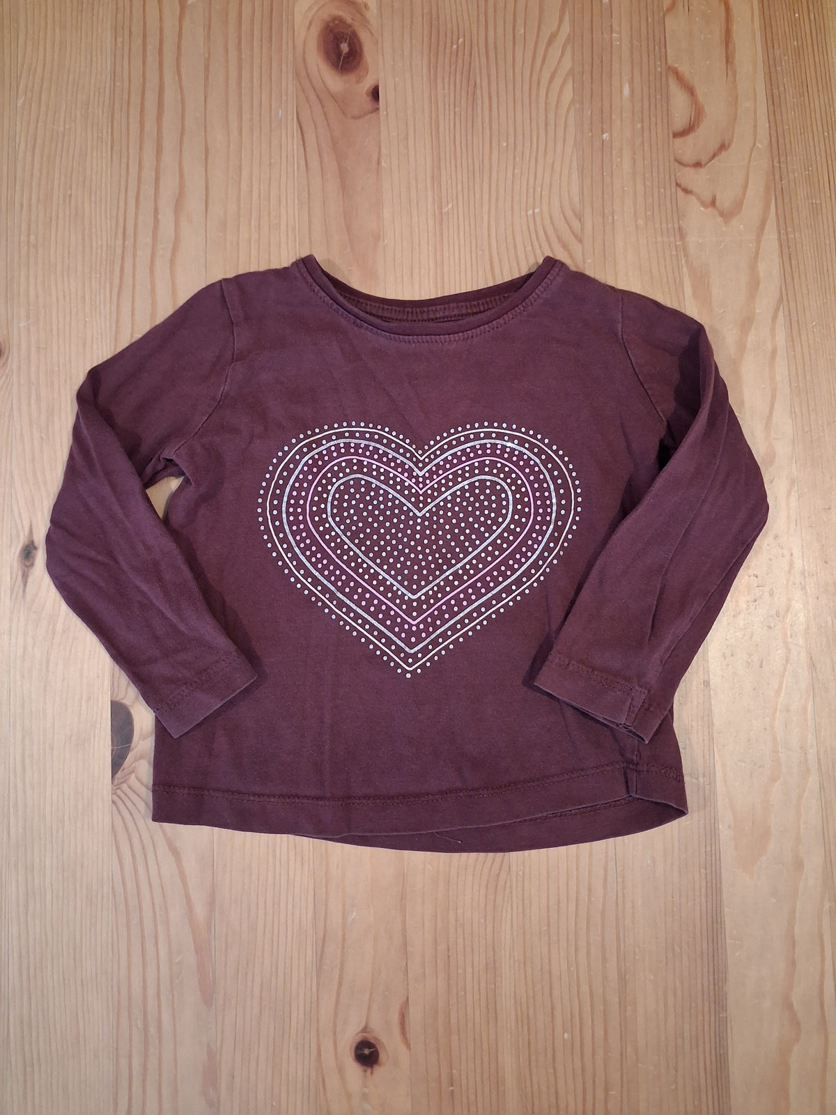 Purple Sparkly Heart Long Sleeve Top - Girls 18-24 months - Primark