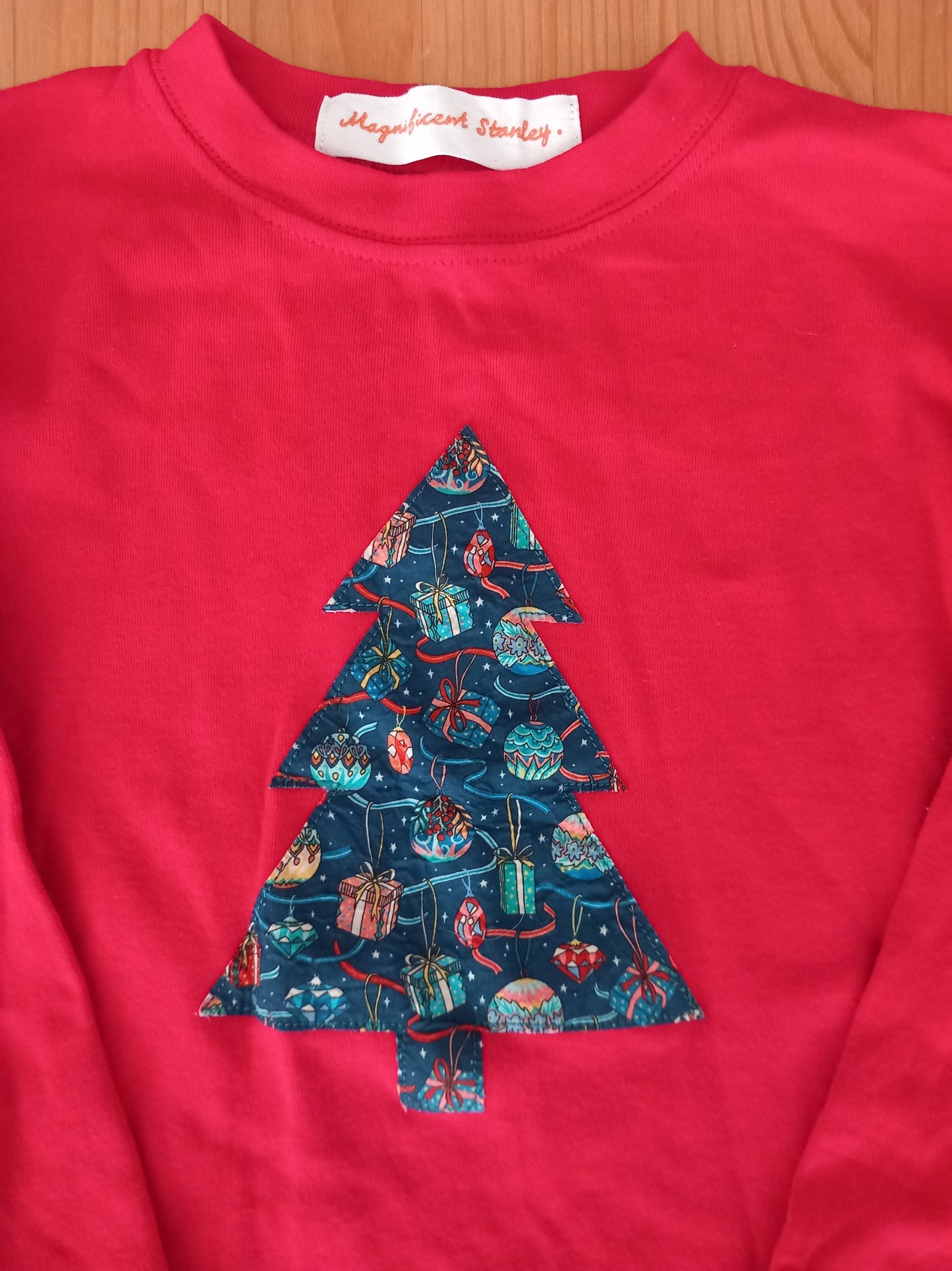 Red Christmas Tree Long Sleeve Top - Unisex 1-2 years - Magnificent Stanley