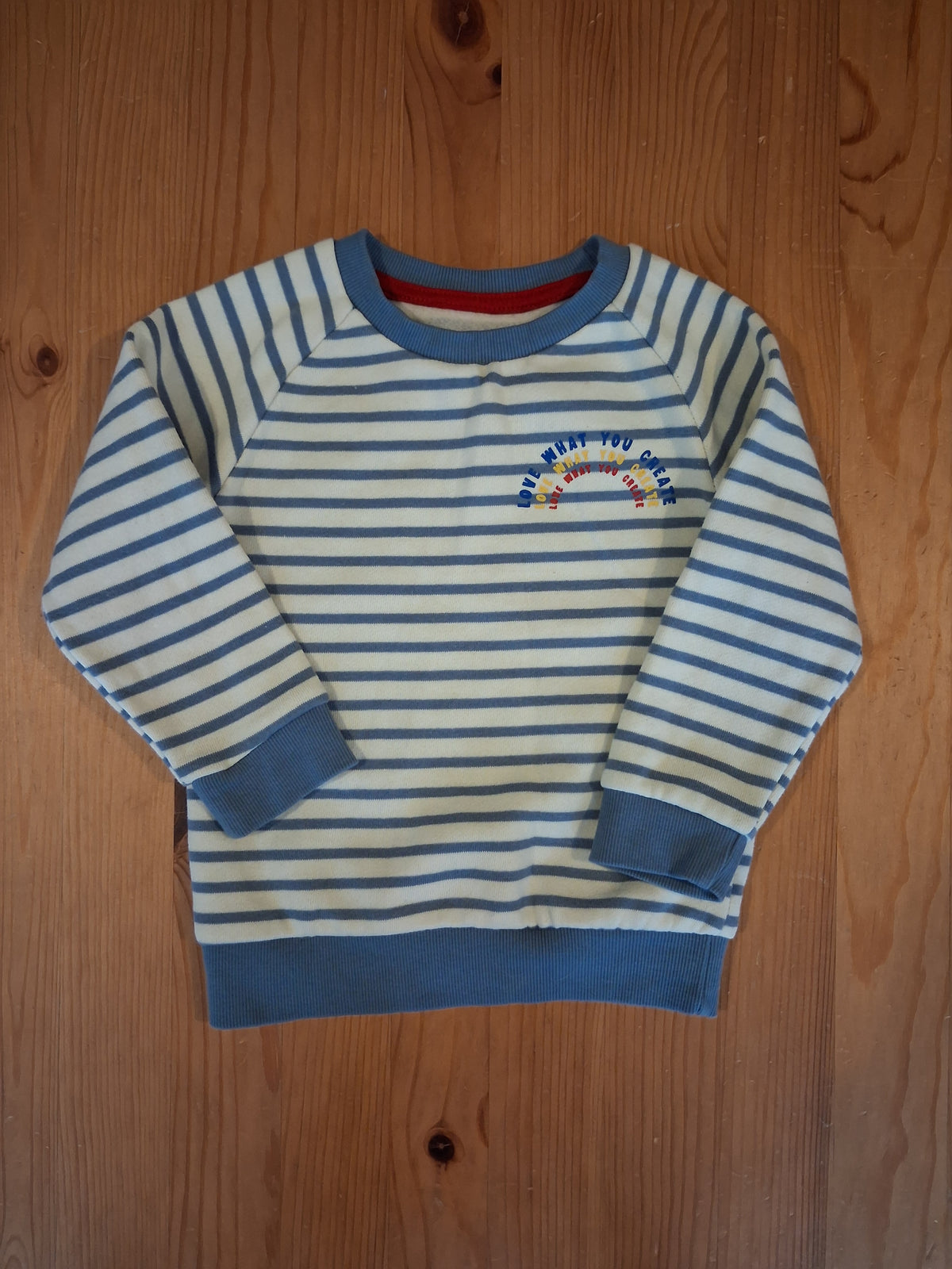 Striped 'Love What You Create' Sweatshirt - Boys 18-24 months - Primark