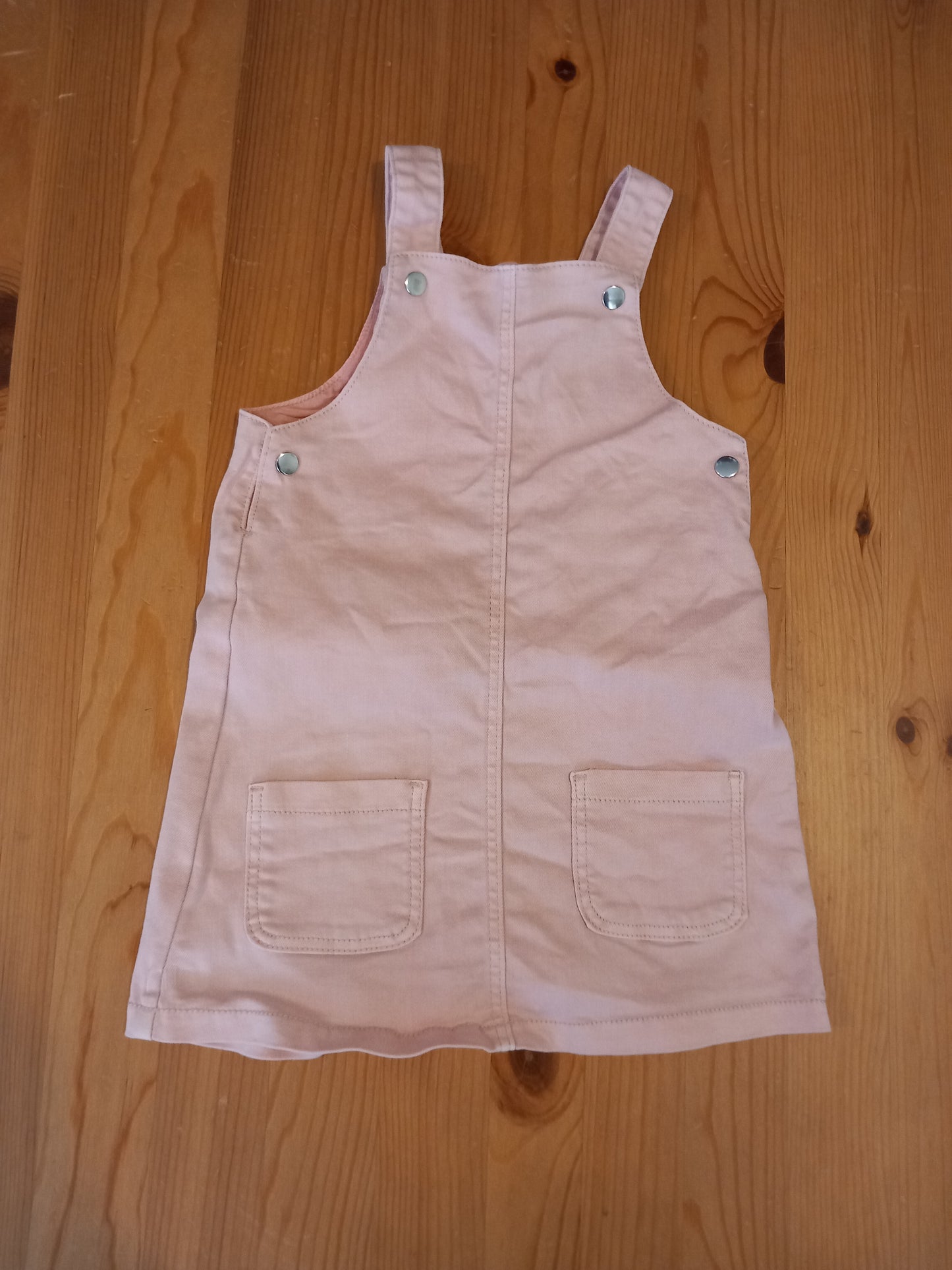 Light Pink Lined Denim Pinafore Dress - Girls 18-24 months - M&S