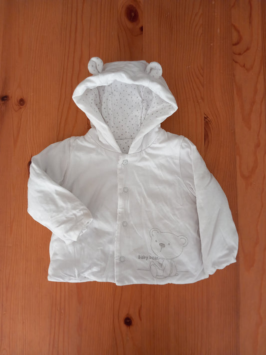 White Baby Bear Hoodie/Jacket - Unisex 3-6 months - Mothercare