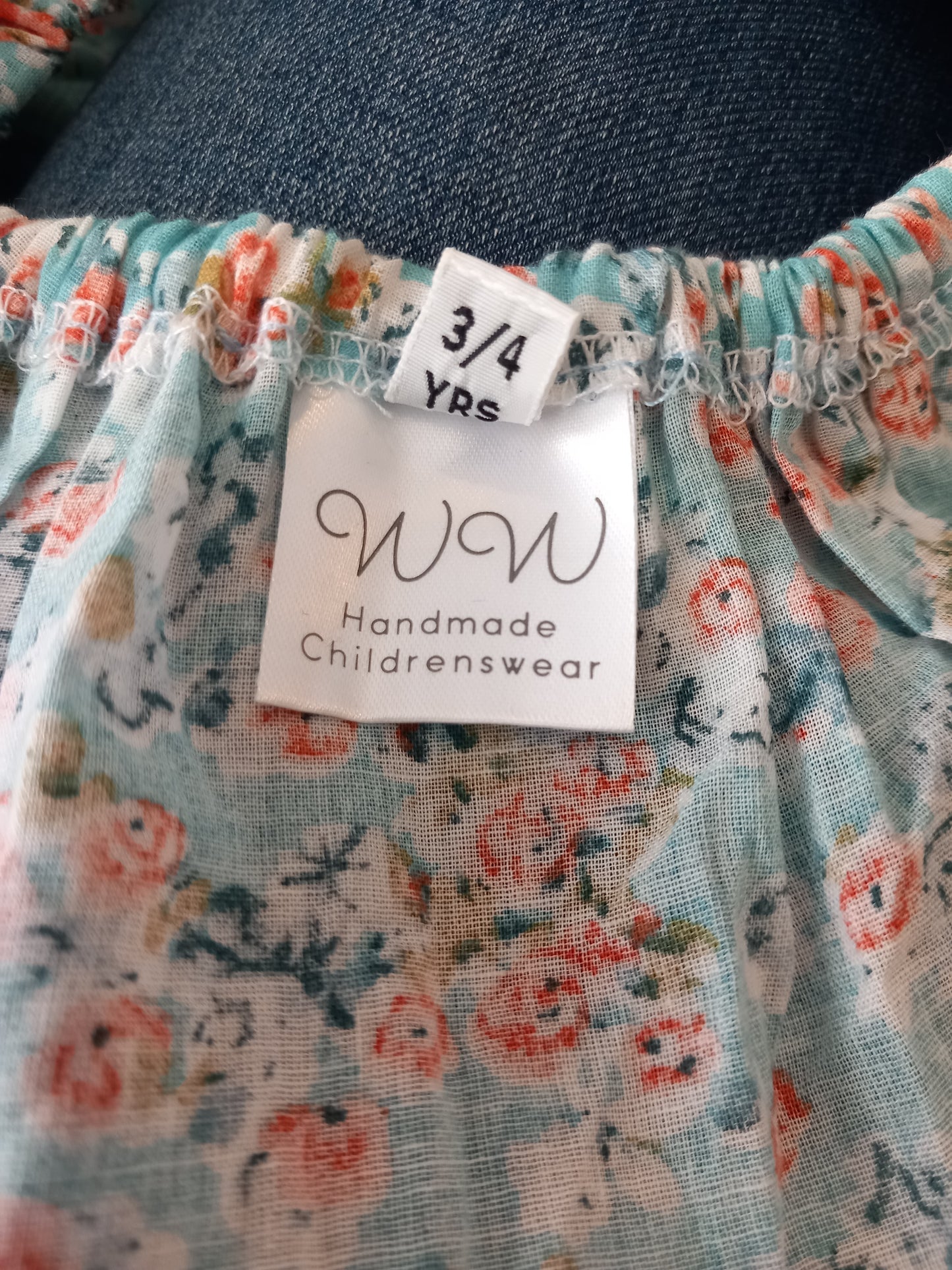 Handmade Floral Short Sleeve Top - Girls 3-4 years - Winnie Woo Handmade Childrenswear
