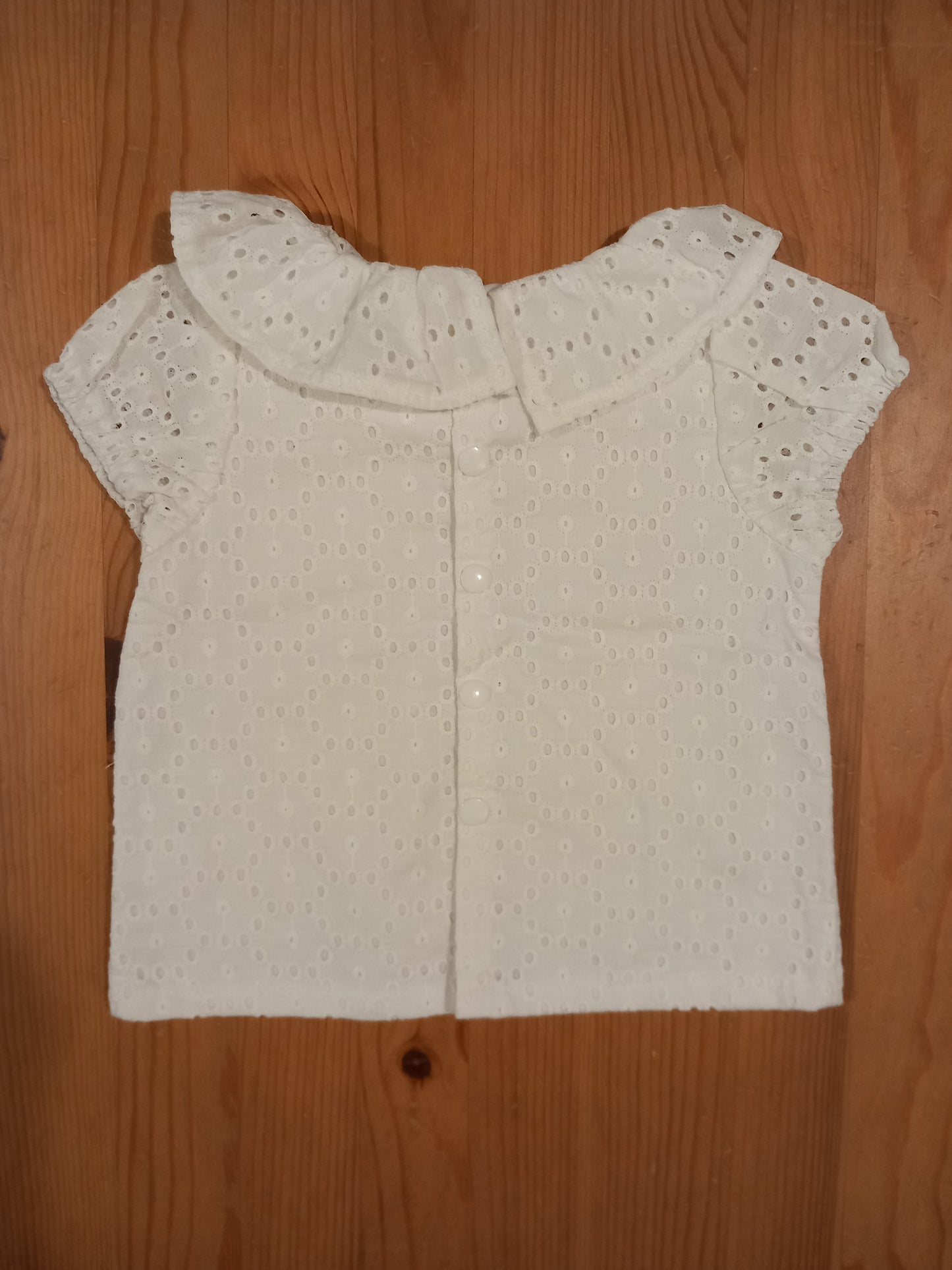 Handmade Lined White Short Sleeve Top - Girls 2-3 years - Josh & Bella Kids