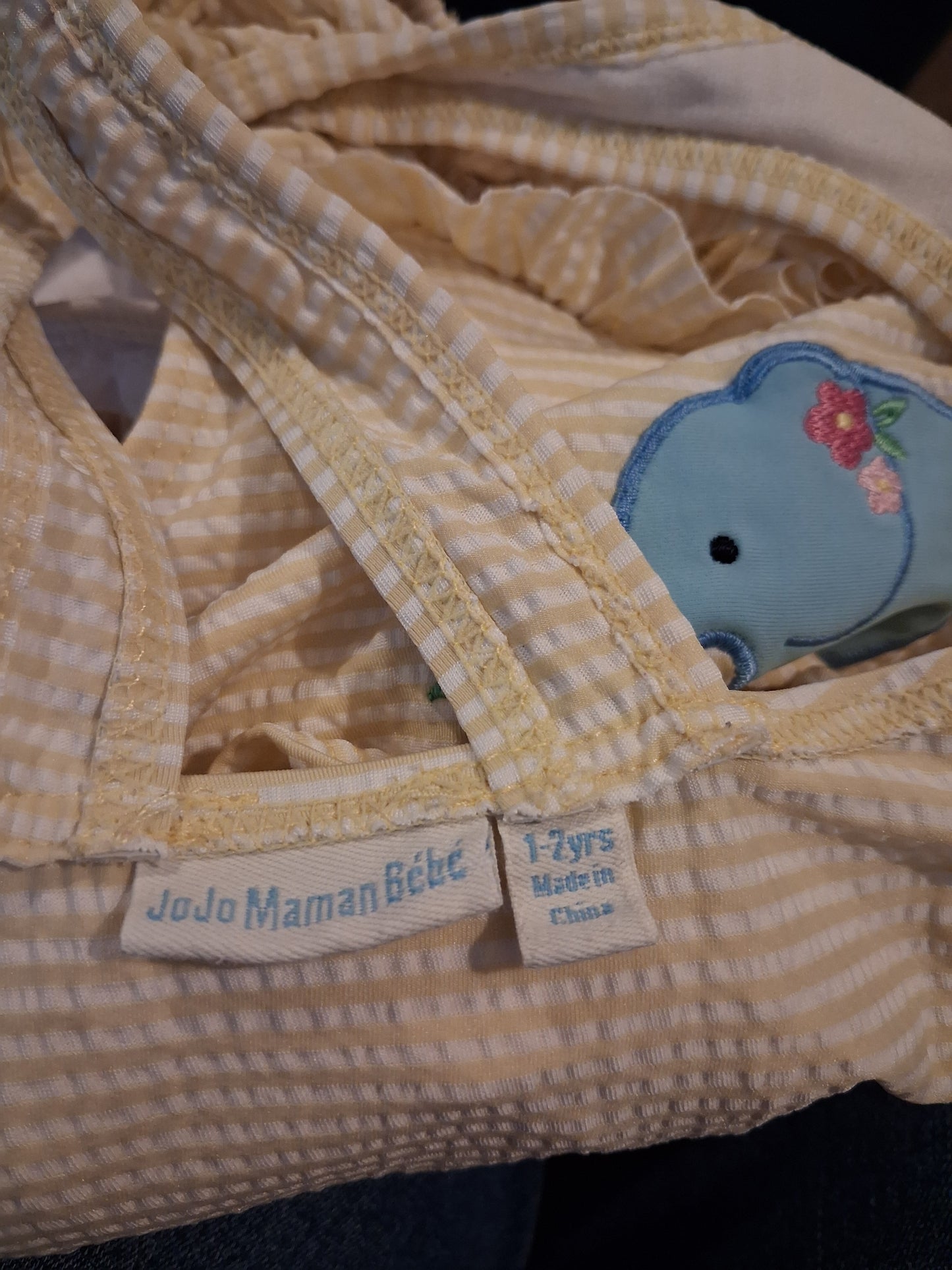 Striped Elephant Swimsuit With Integral Nappy - Girls 1-2 years - JoJo Maman Bébé