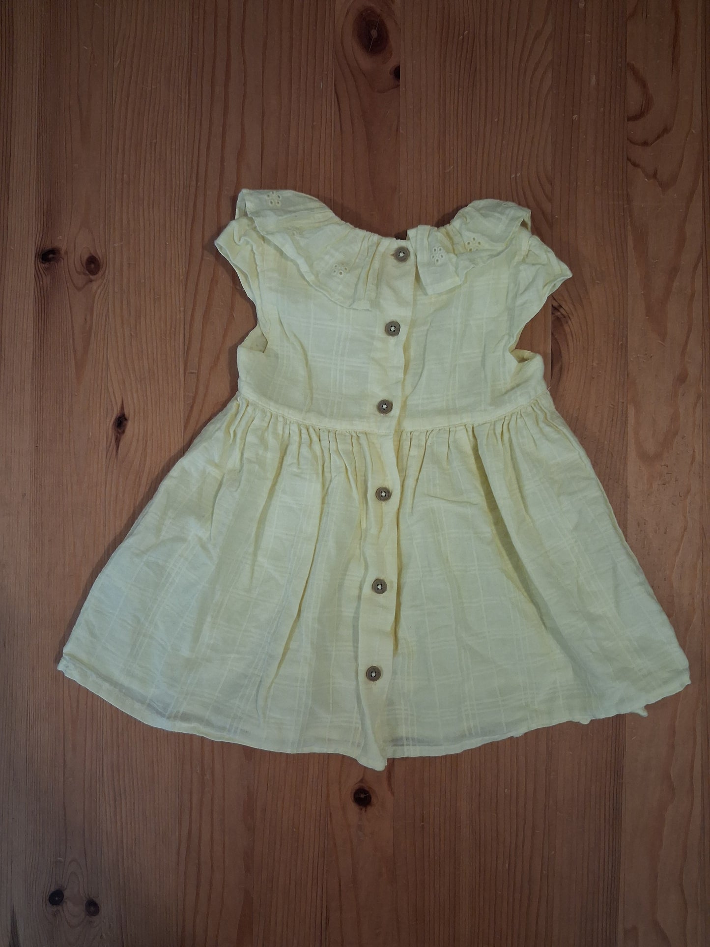 Light Yellow Lined Dress - Girls 6-9 months - F&F