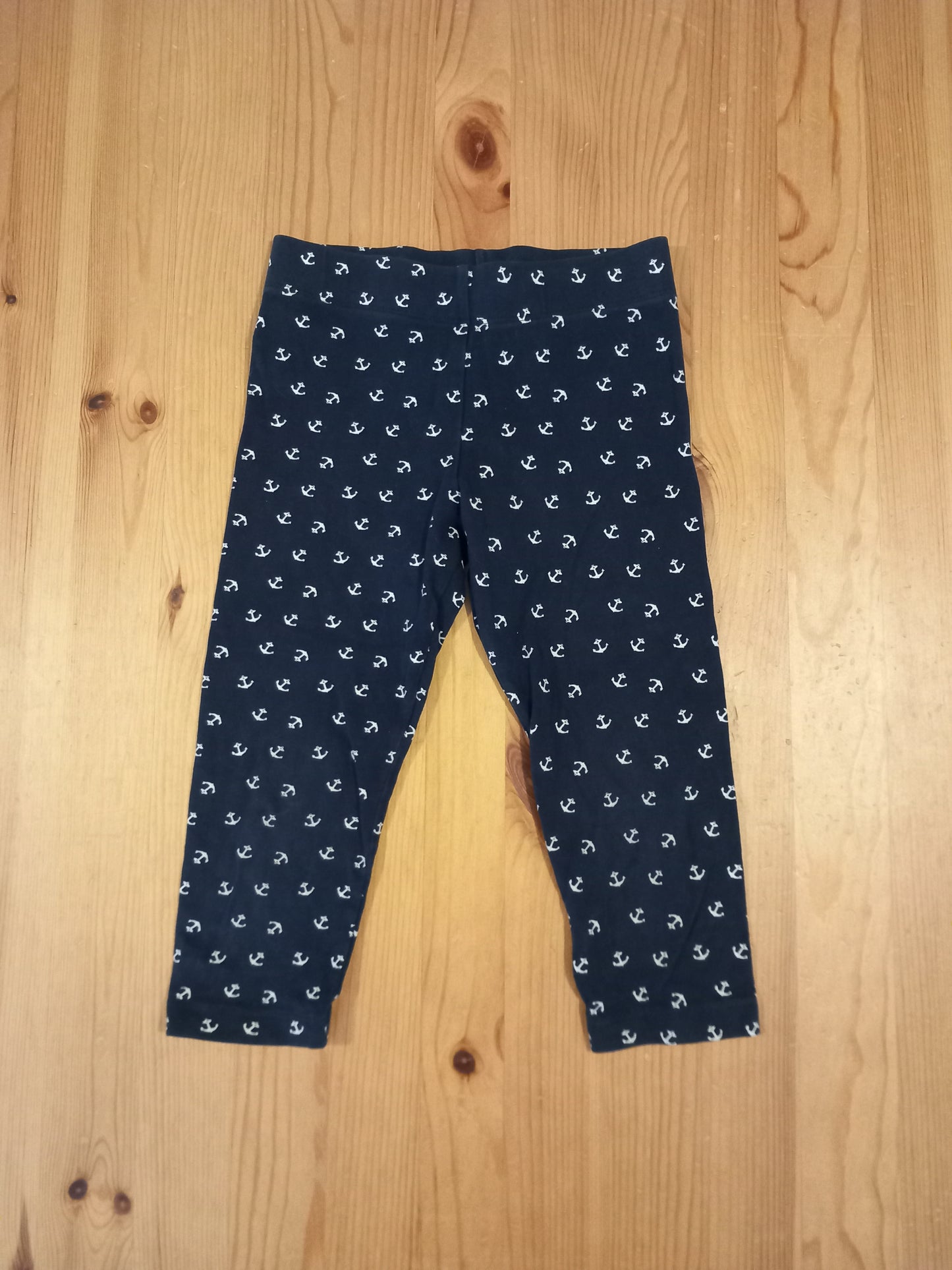 Navy Anchors Cropped Leggings - Girls 6-7 years - M&S
