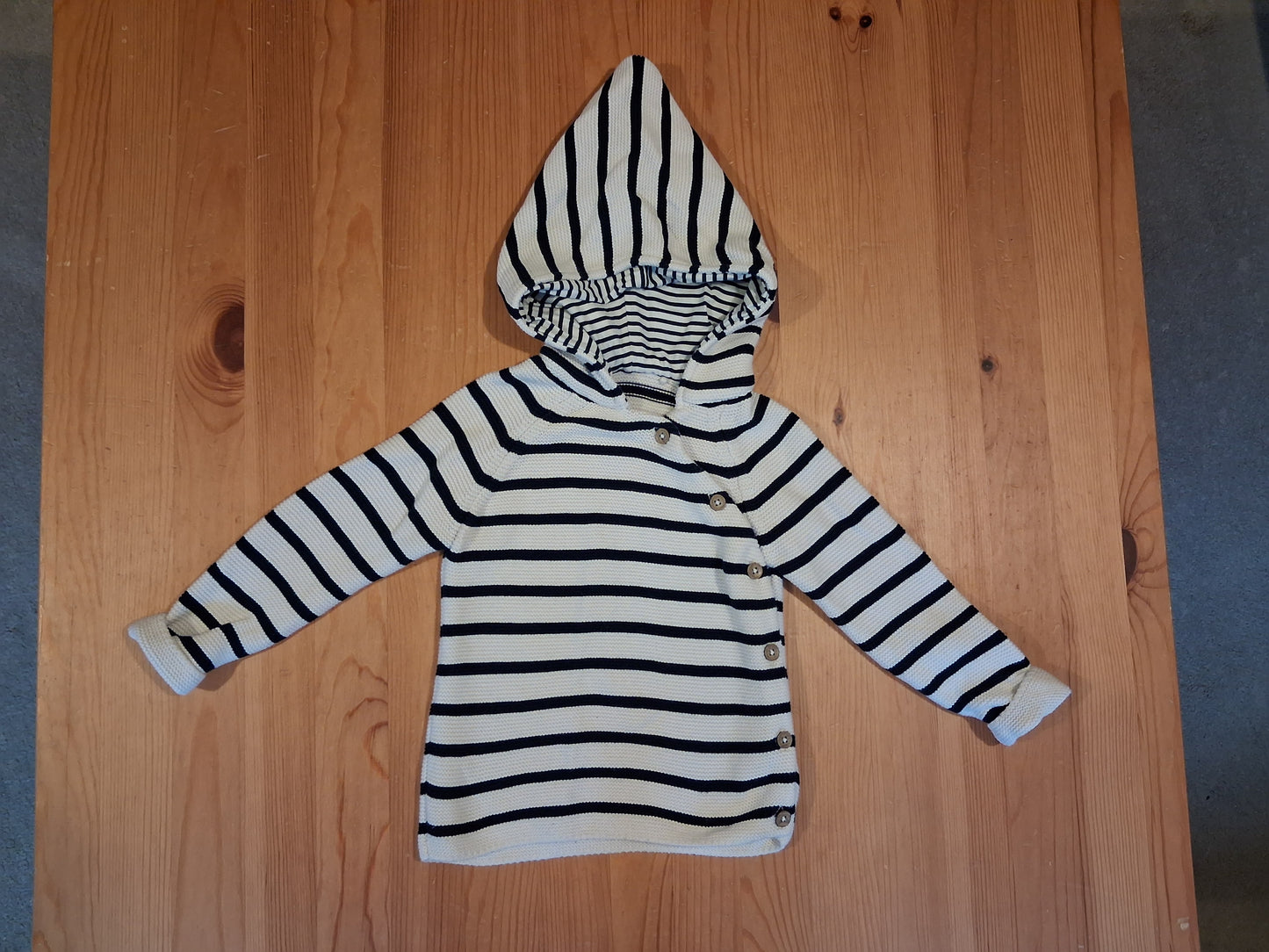 Striped Nautical Look Hooded Jumper - Boys 18-24 months - TU