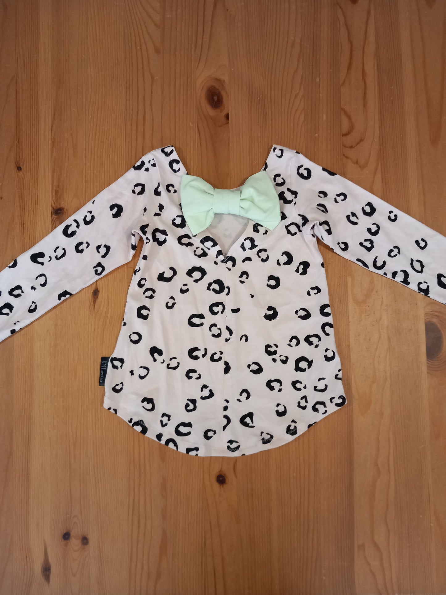 Handmade Animal Print Bow Back Top - Girls 3-4 years - KMT Apparel