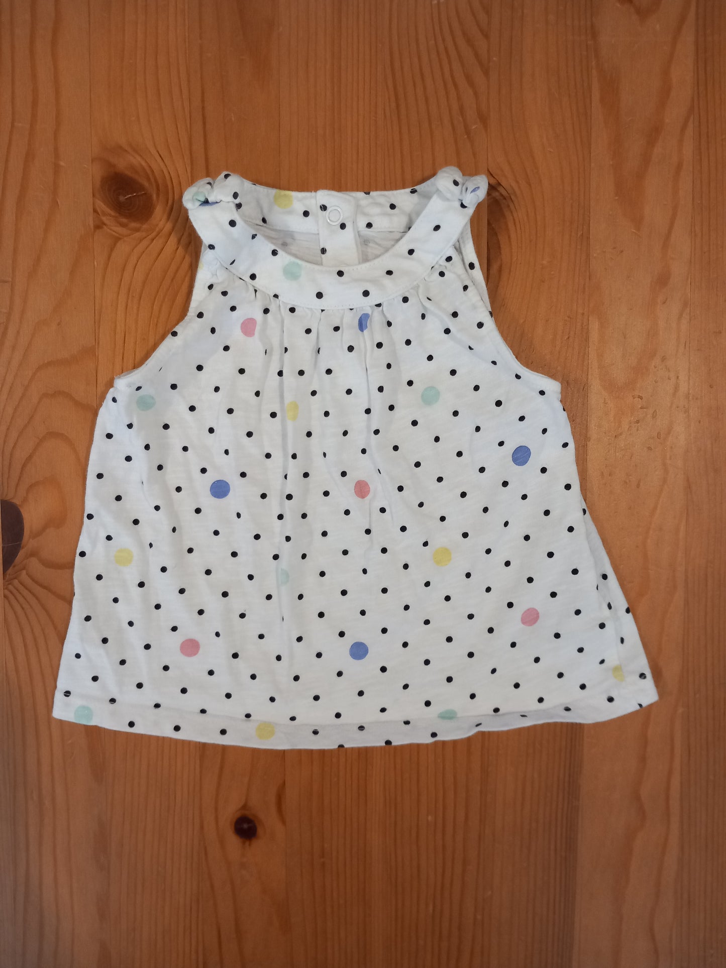 White Spotty Sleeveless Top - Girls 18-24 months - Mothercare