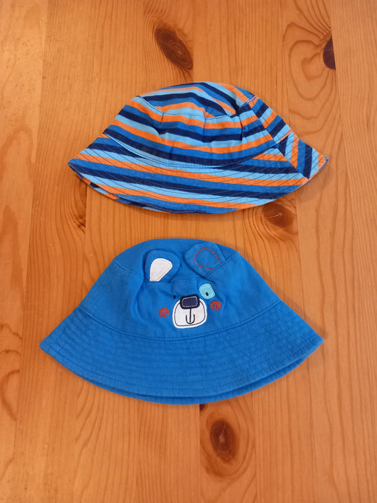 2 x Summer Hats - Boys up to 3 months - TU