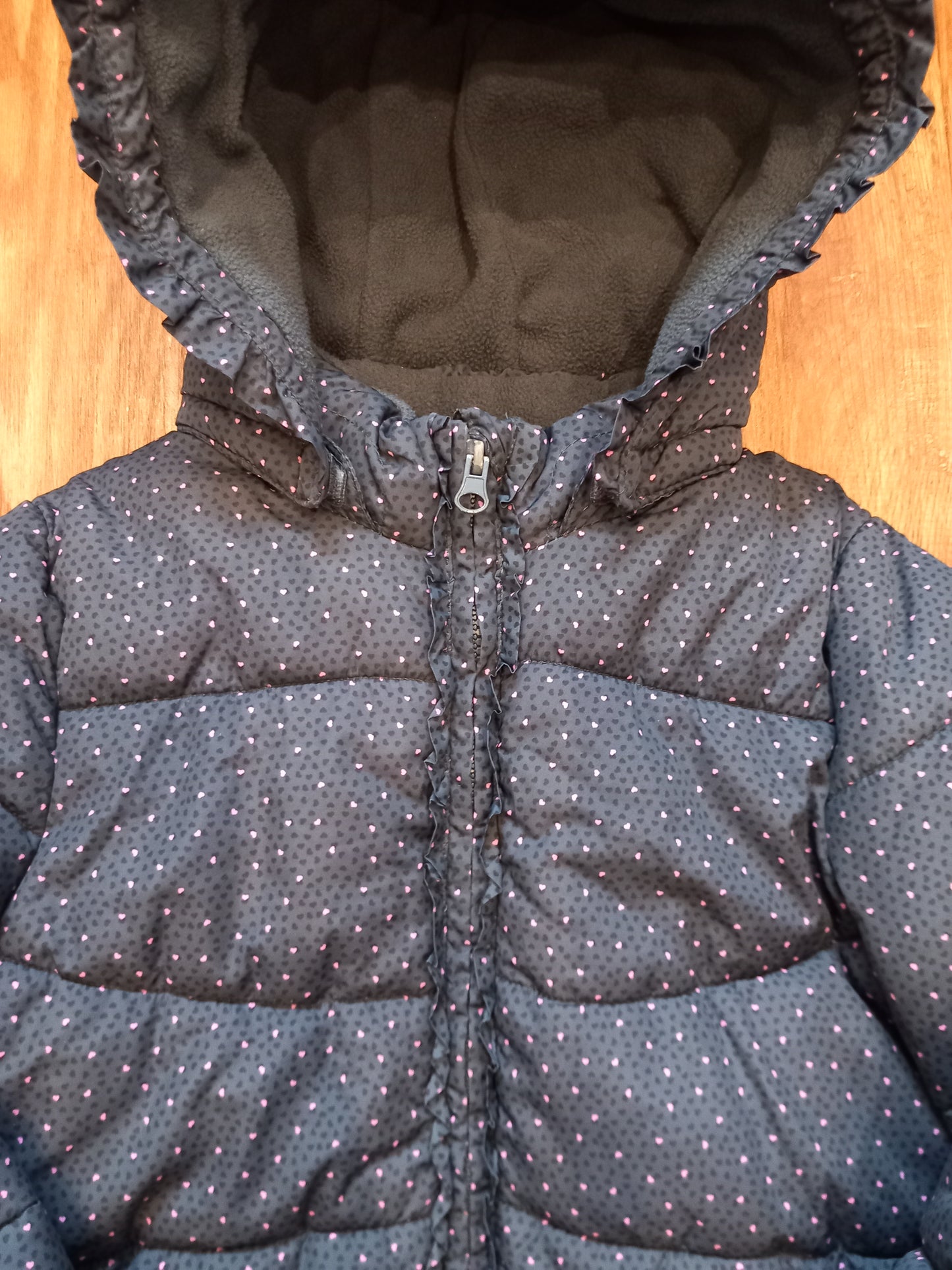 Hearts Padded Coat With Detachable Hood - Girls 9-10 years - H&M
