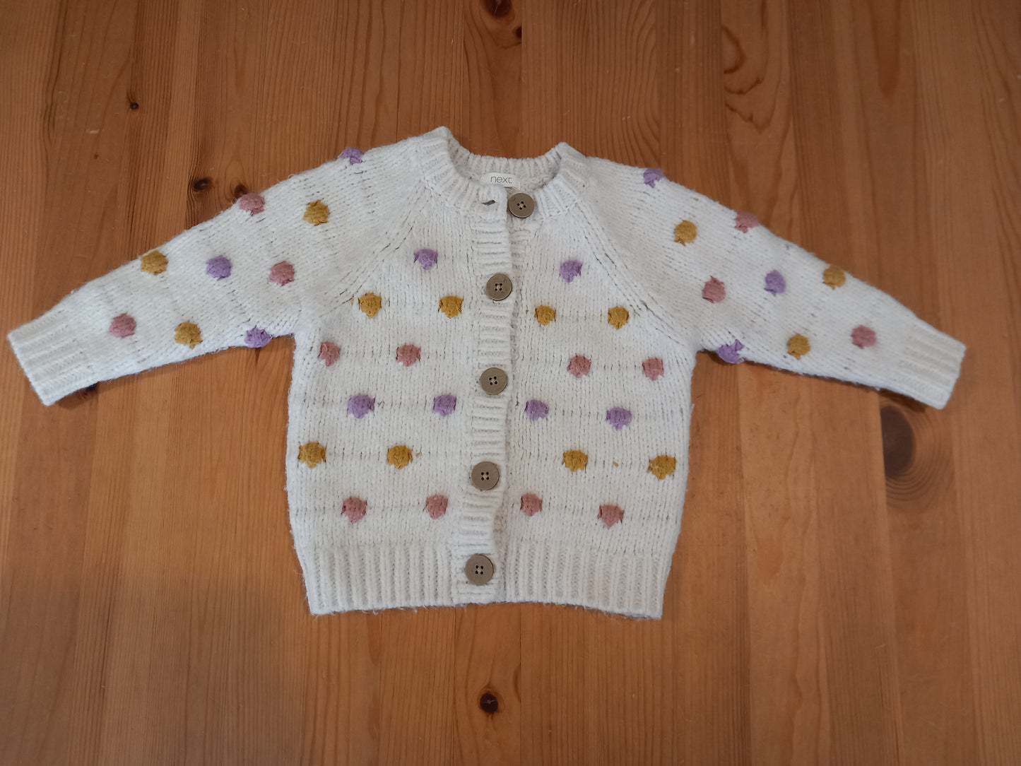 Chunky Knit Spots Cardigan - Girls 12-18 months - Next