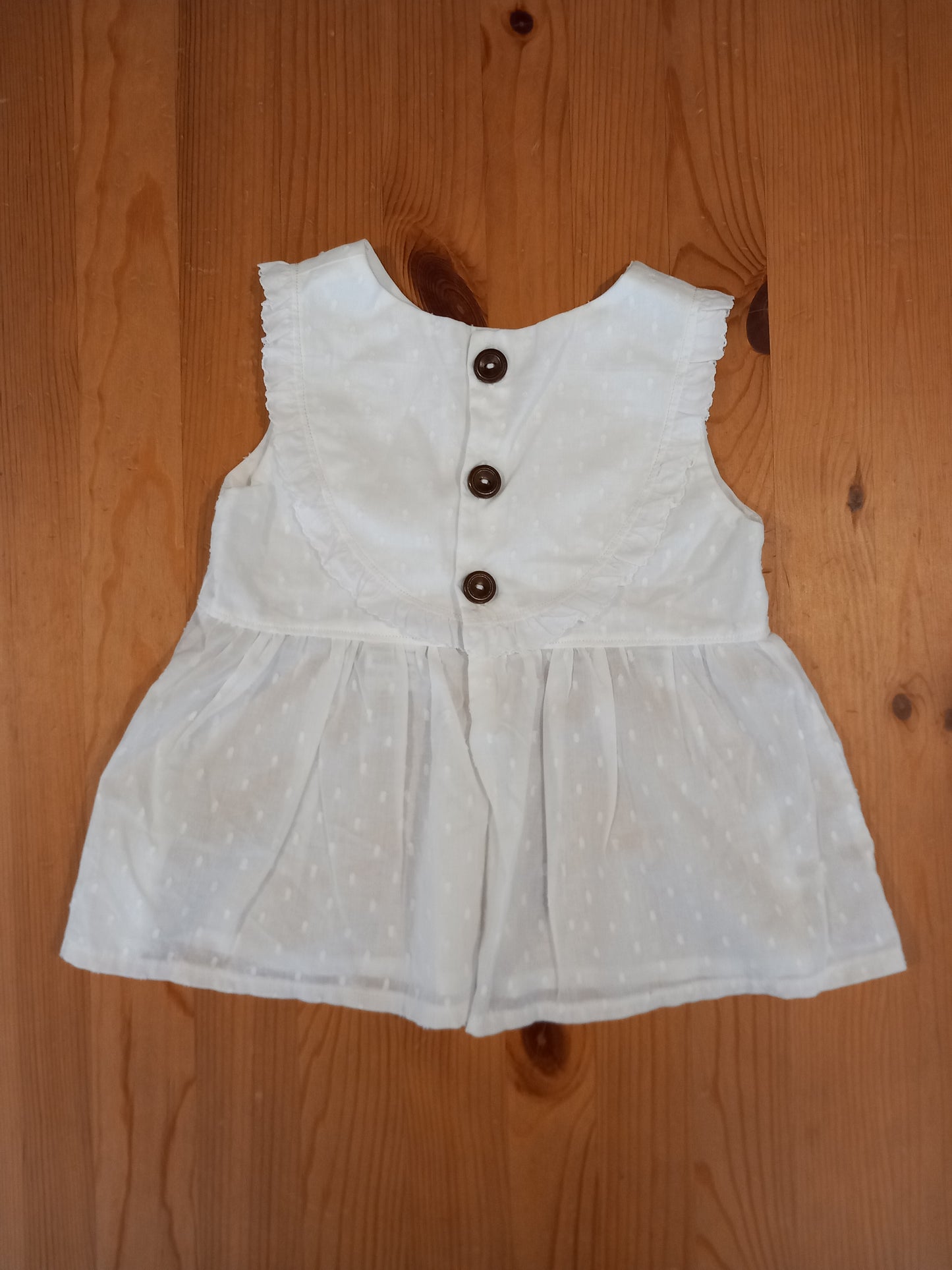 Handmade White Top - Girls 3-4 years - Winnie Woo Handmade Childrenswear